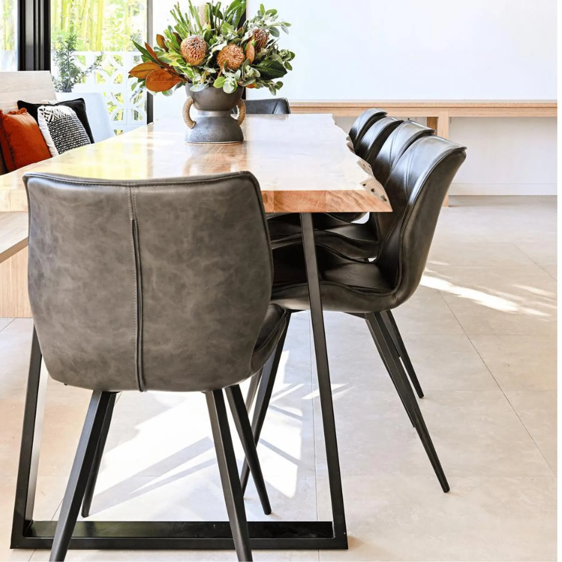 Bengal 2.4m Dining Table and 10 Grey Enterprise Chairs Package