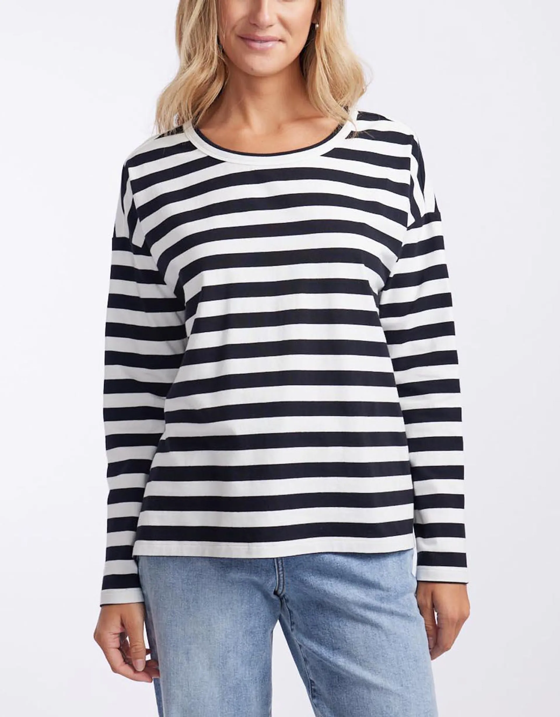 Relaxed Long Sleeve T-Shirt - Frenchie Stripe