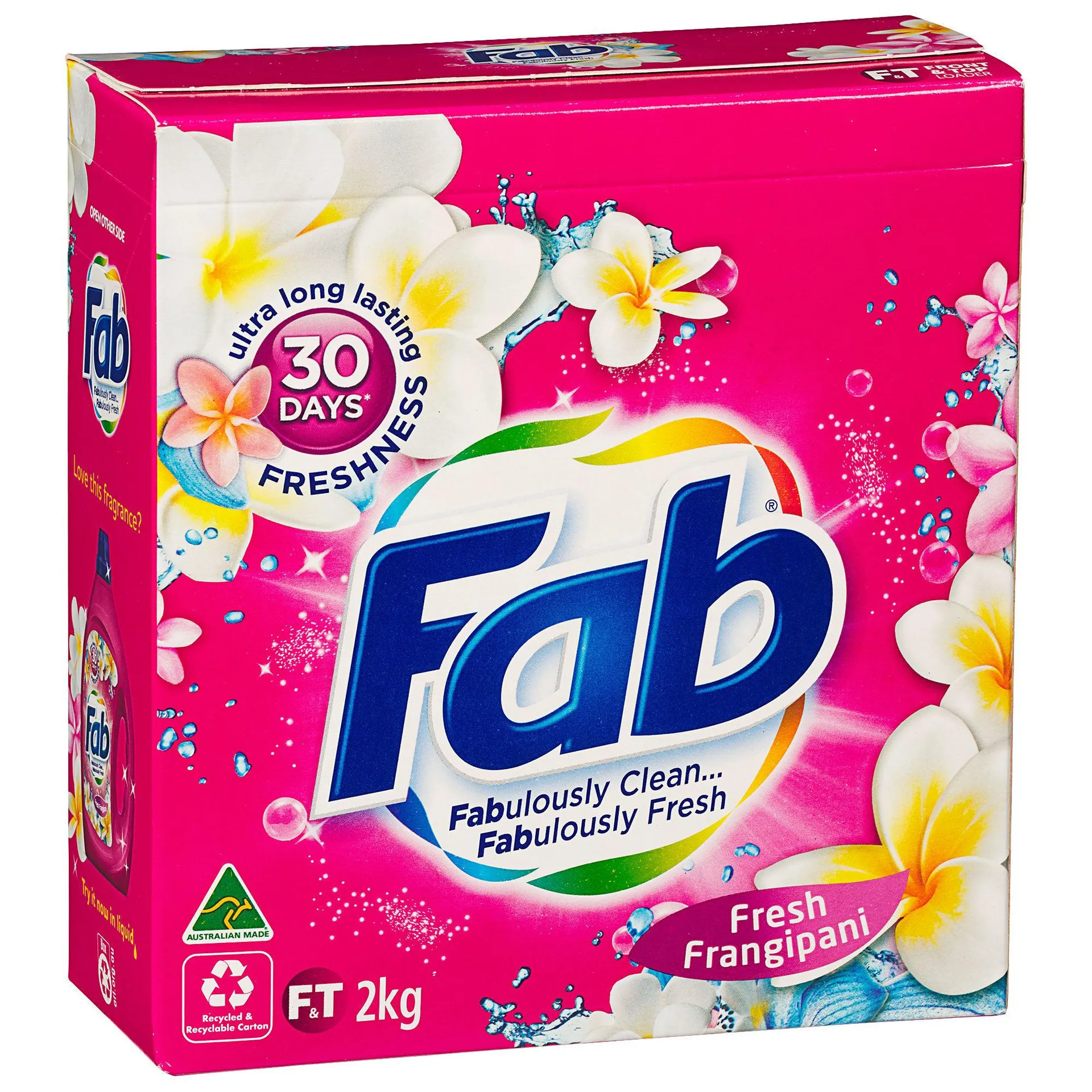 Fab Laundry Powder Fresh Frangipani 2kg