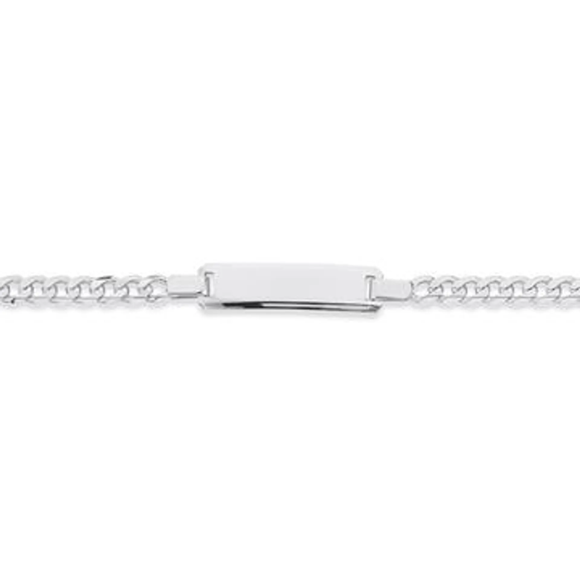 Silver 17cm Boys Curb Identity Bracelet