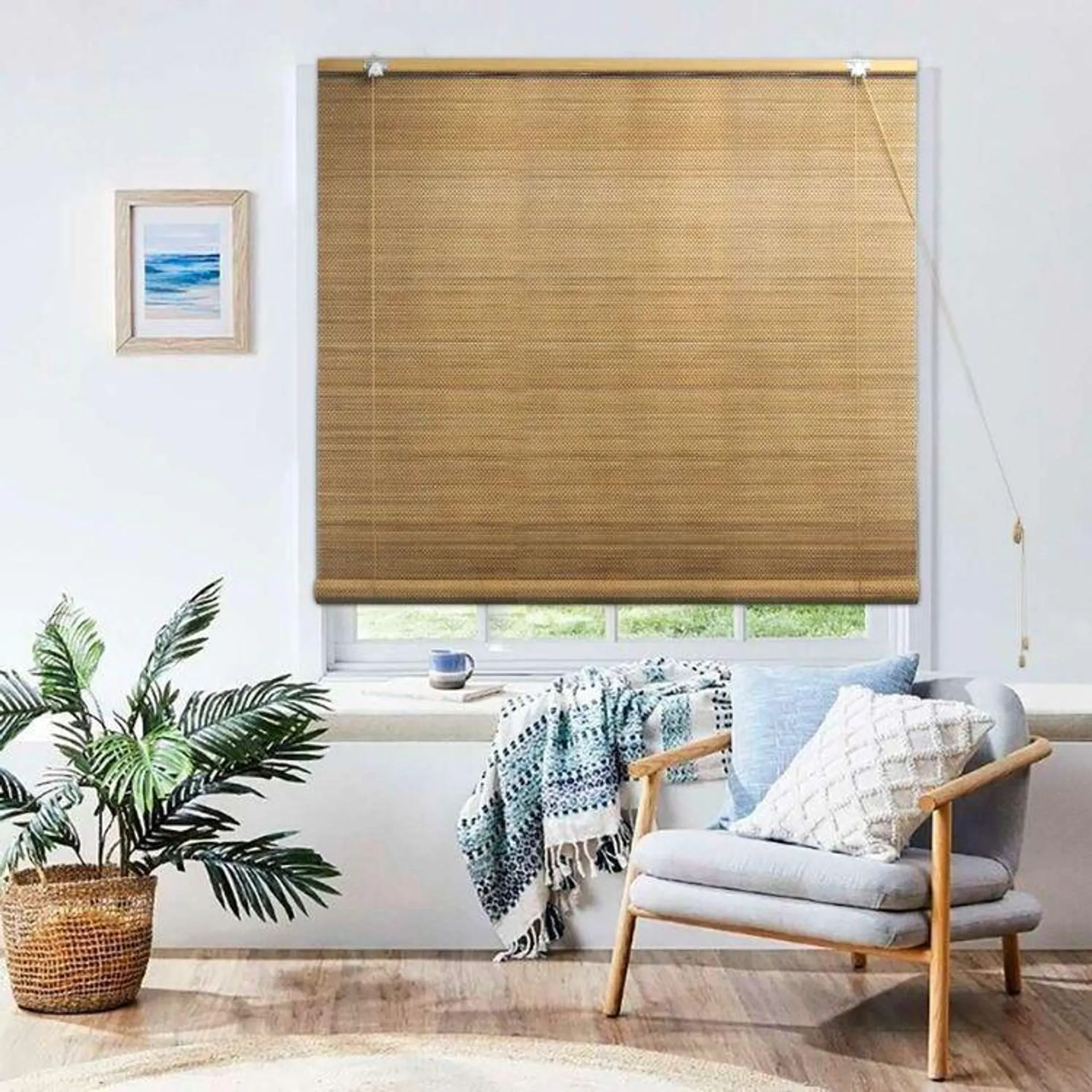 Windowshade Teak Bamboo Roll Up Blind Teak 180 x 210 cm