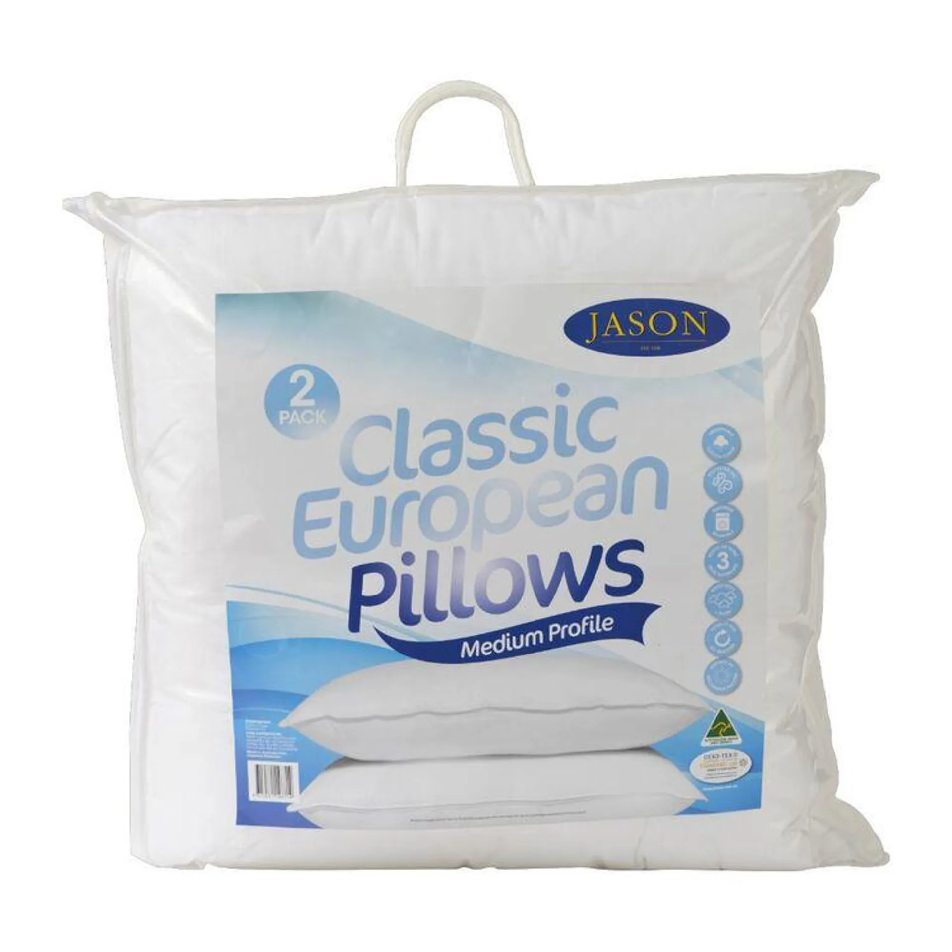 Jason Classic 2 Pack European Pillows White European