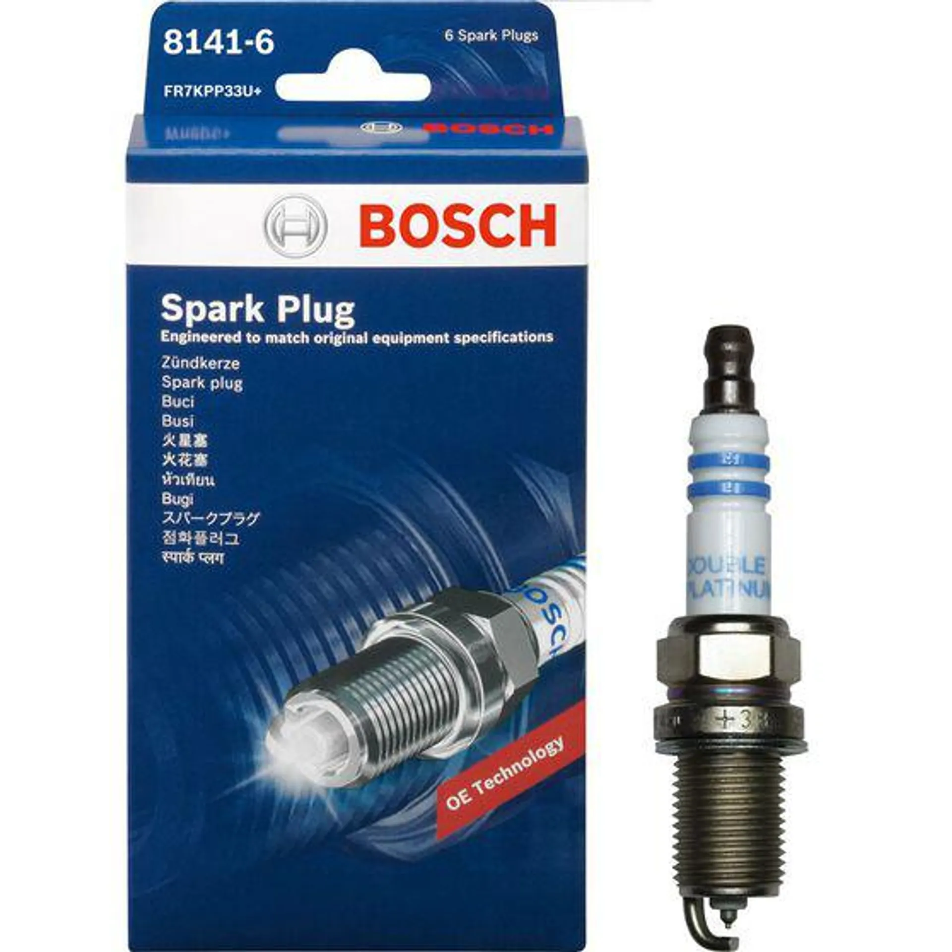 Bosch Double Platinum Spark Plug 8141-6 6 Pack