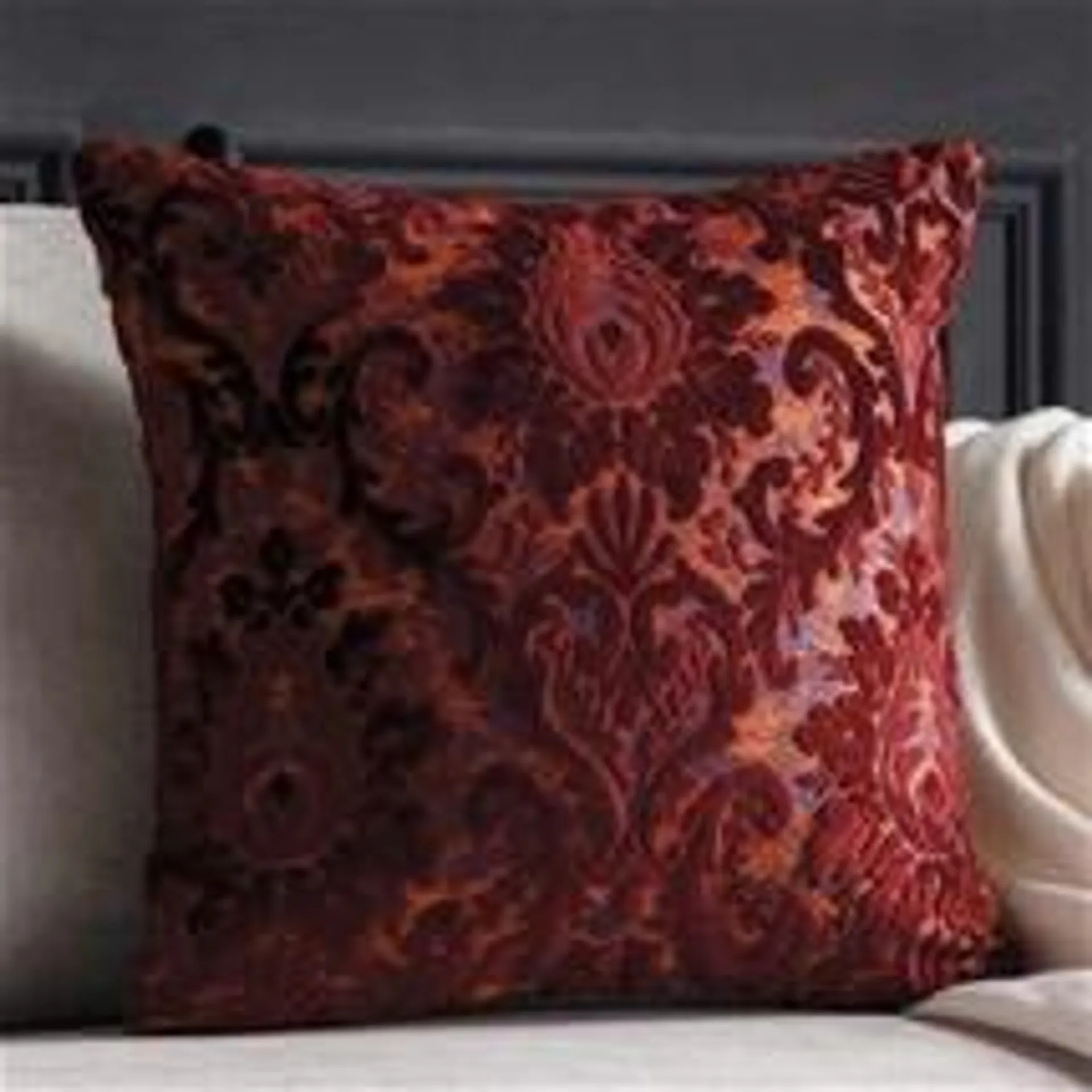 Damask Cushion Burgundy