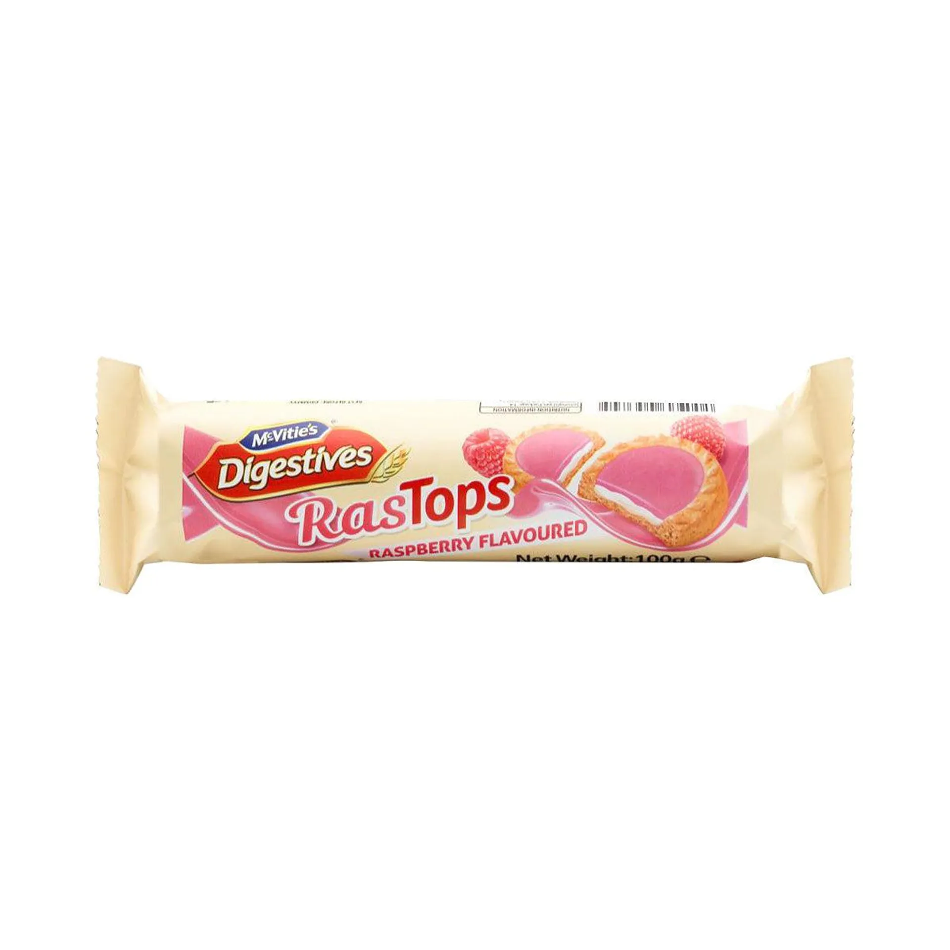 McVitie's Digestives Ras Tops Raspberry Flavoured 100g