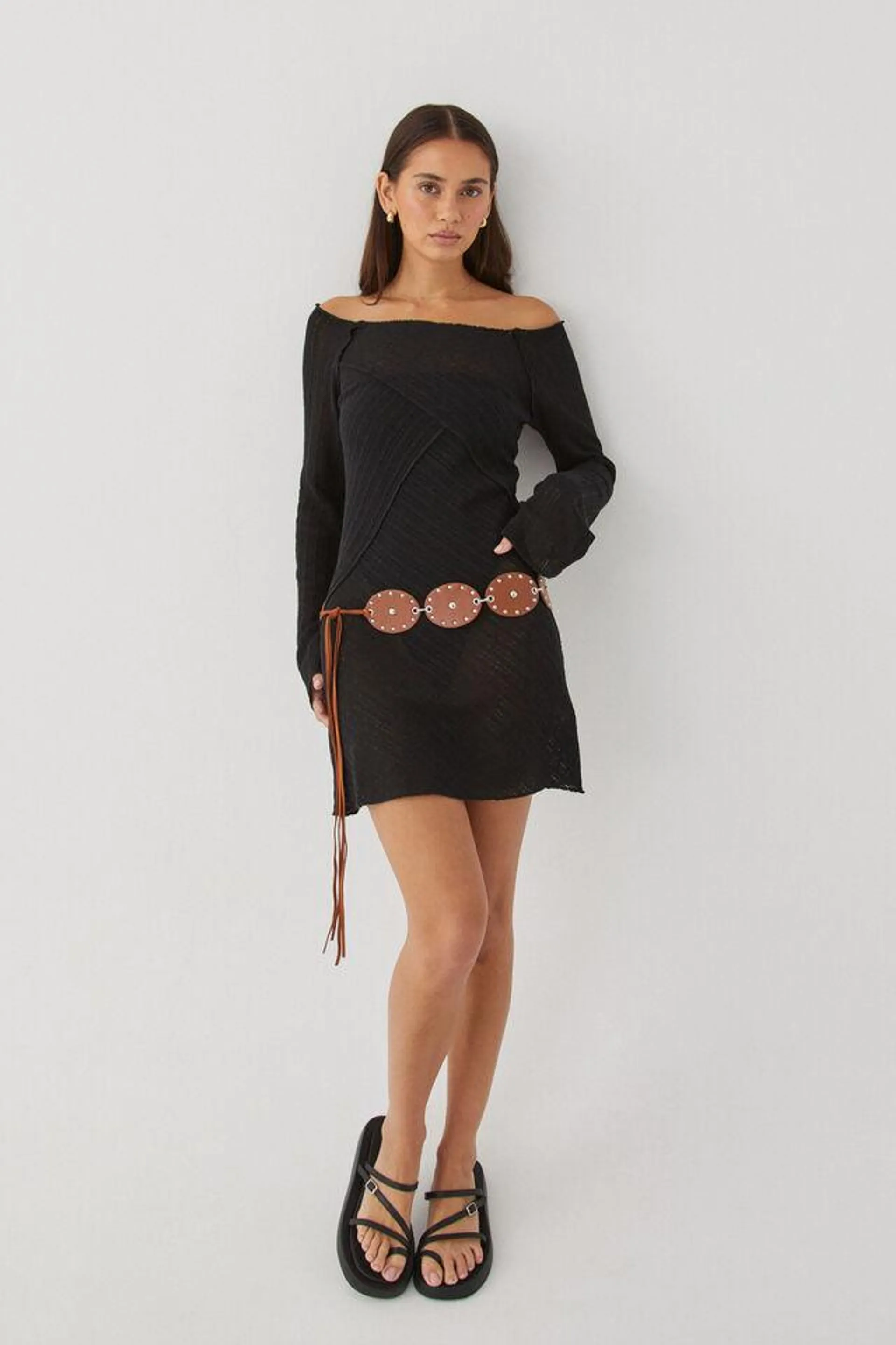 Jessa Bell Sleeve Knit Mini Dress