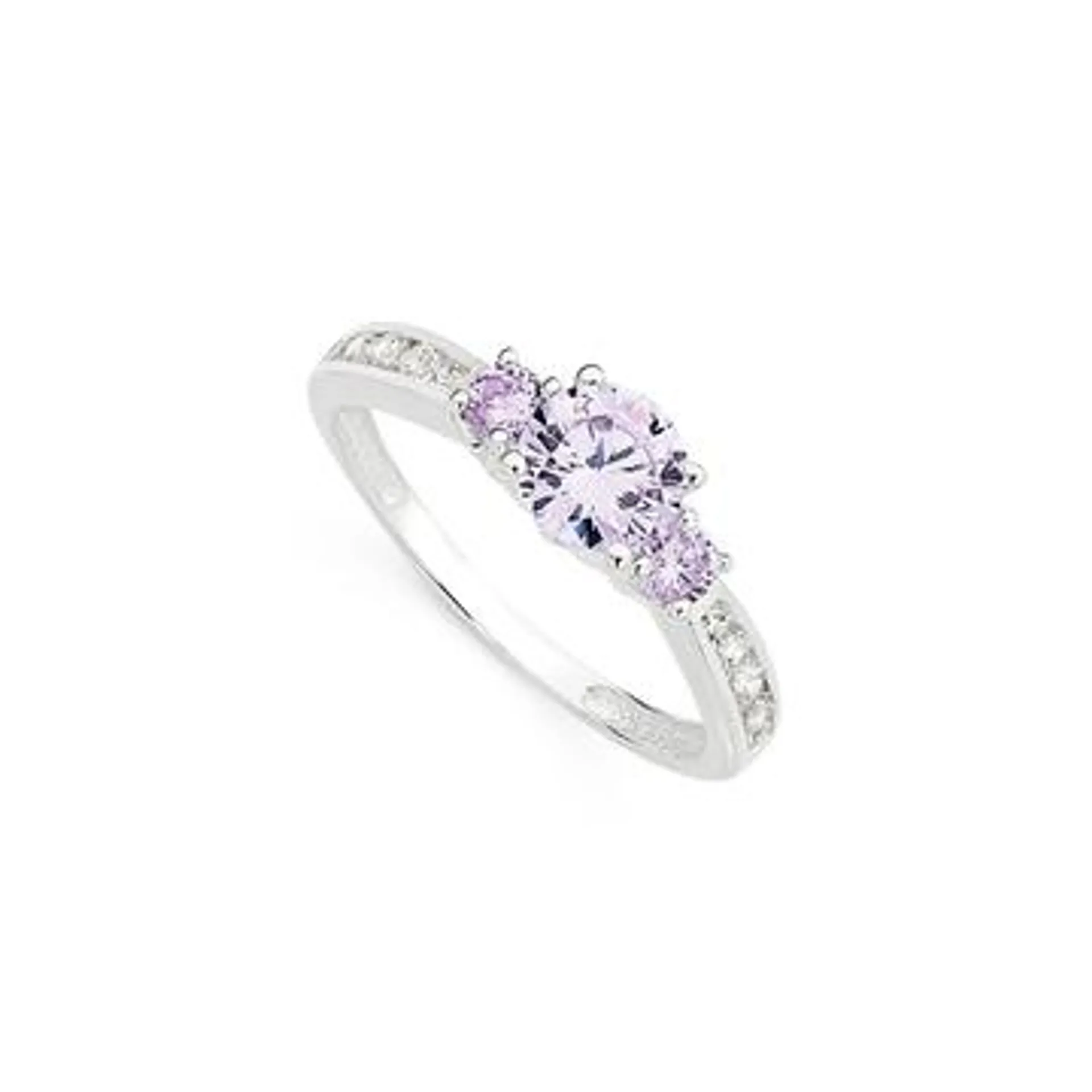 Sterling Silver Lavender CZ Dress Ring