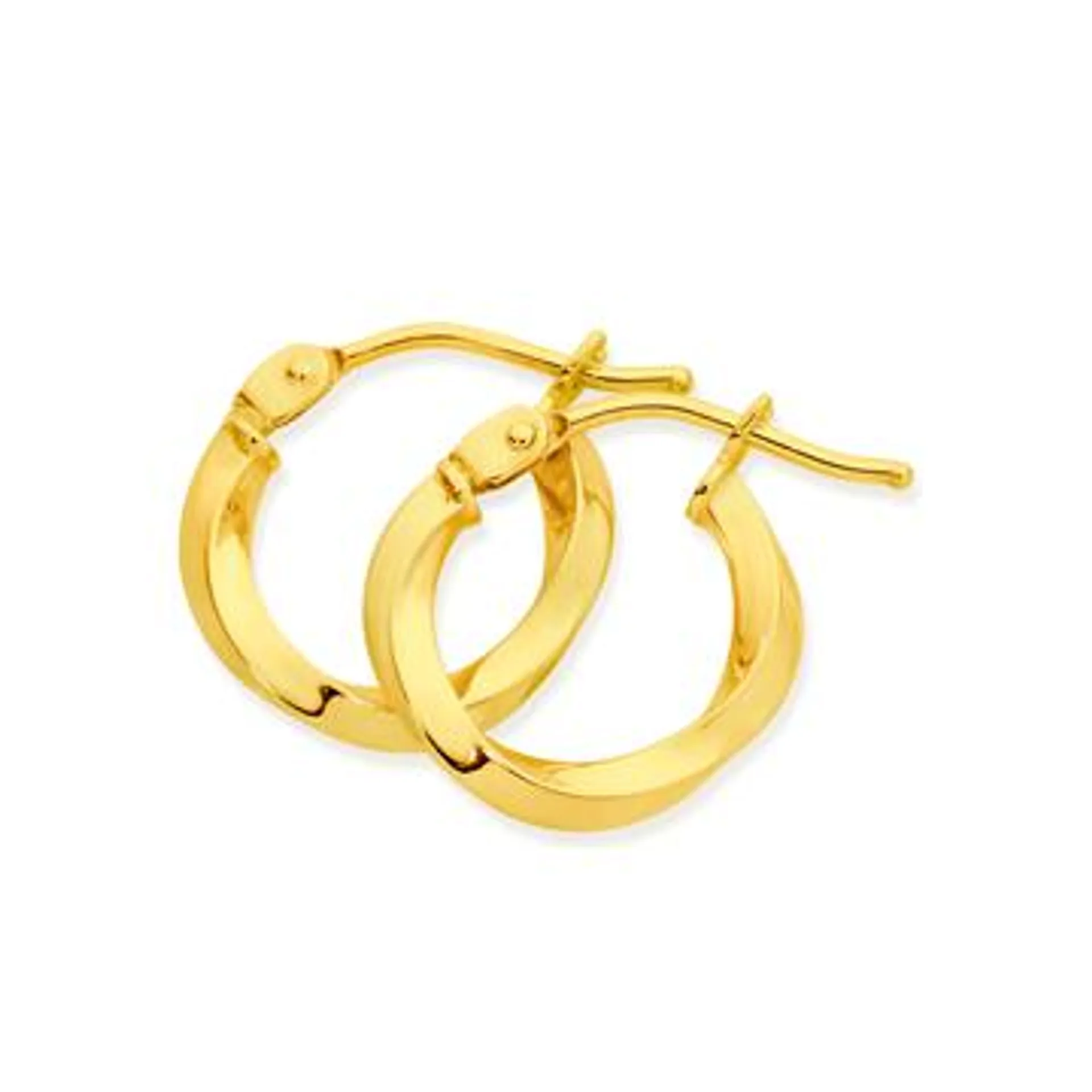 9ct Gold 1.5x8mm Twist Hoop Earrings