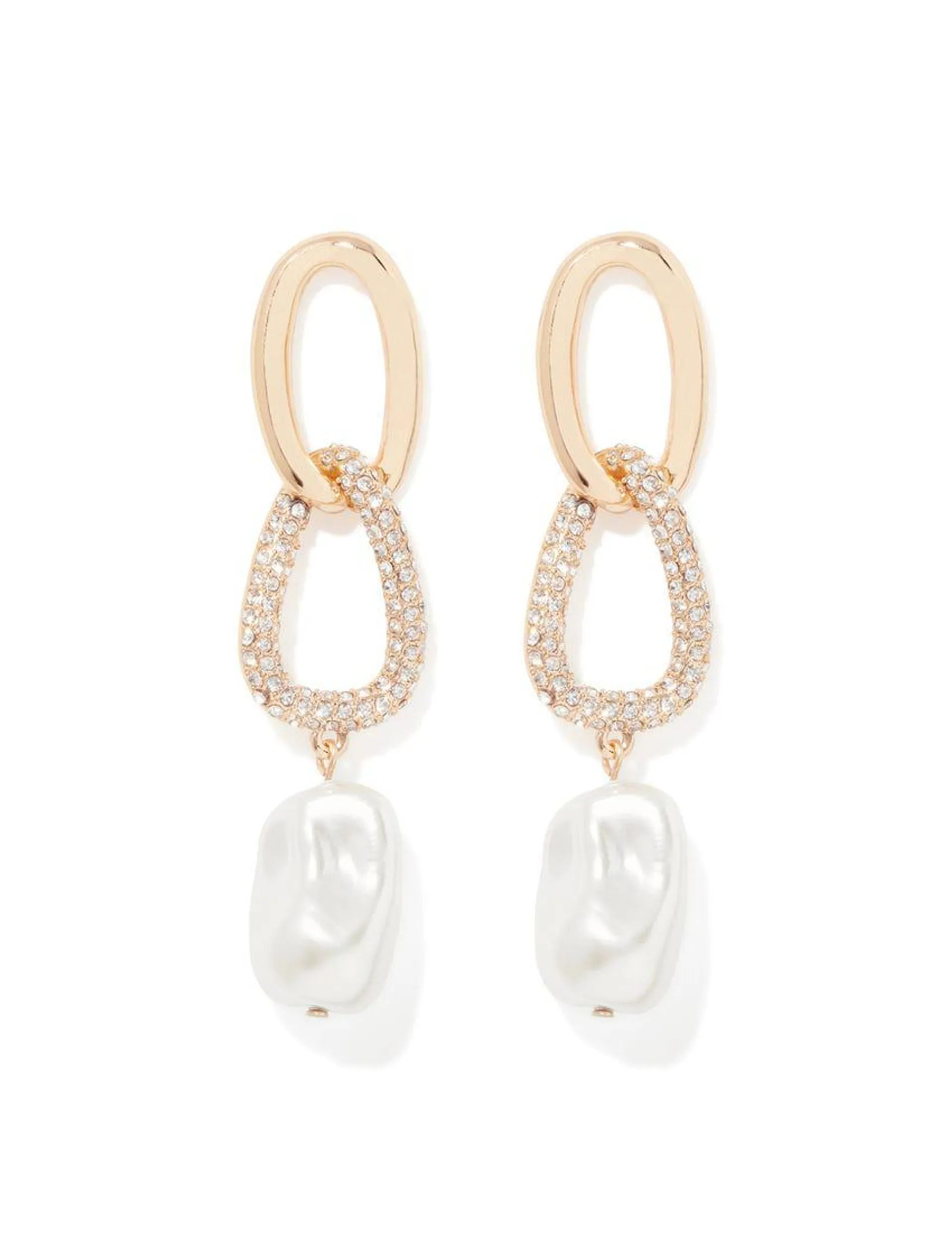 Signature Connor Crystal and Pearl Drop Earrings