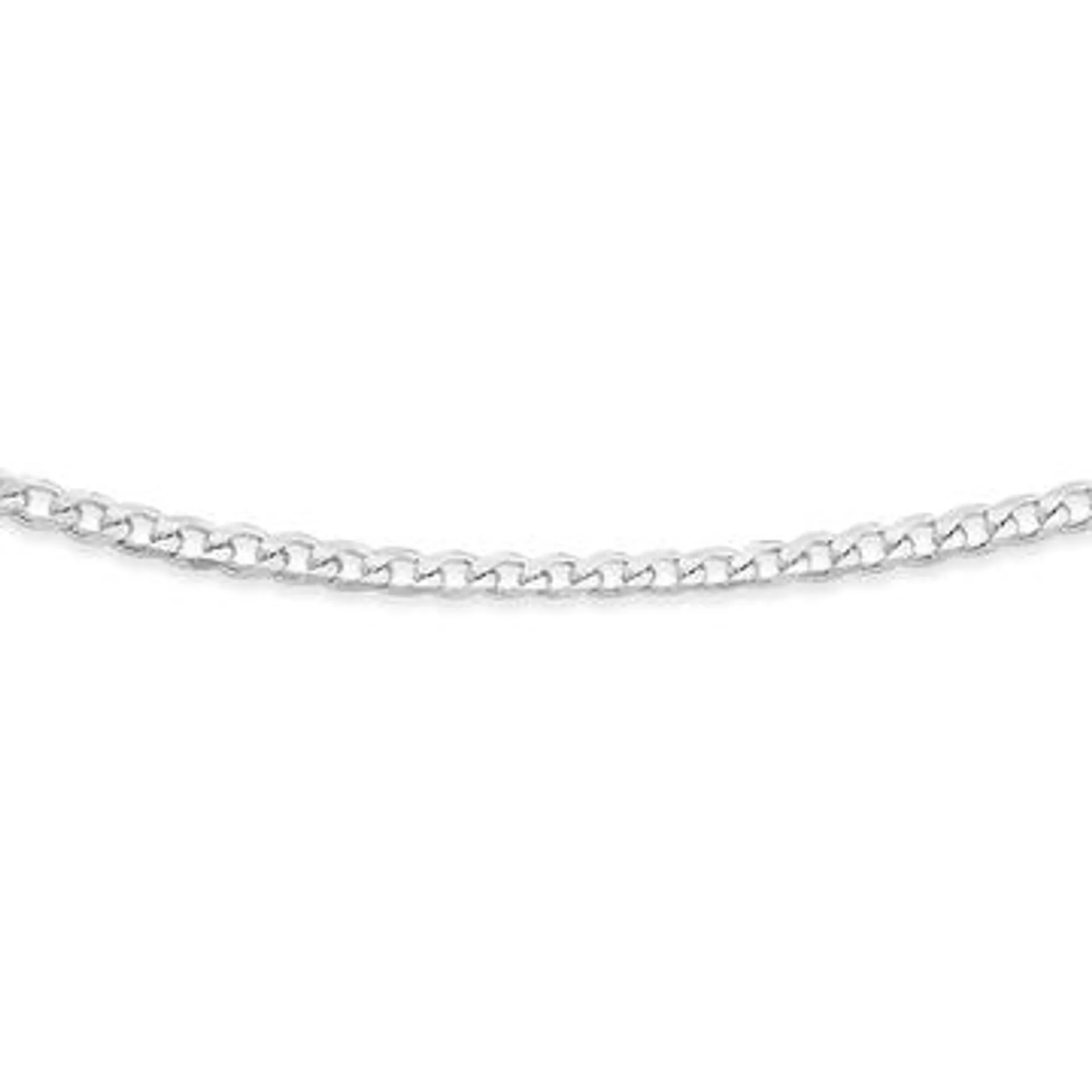 Silver 50cm Bevelled Curb Chain