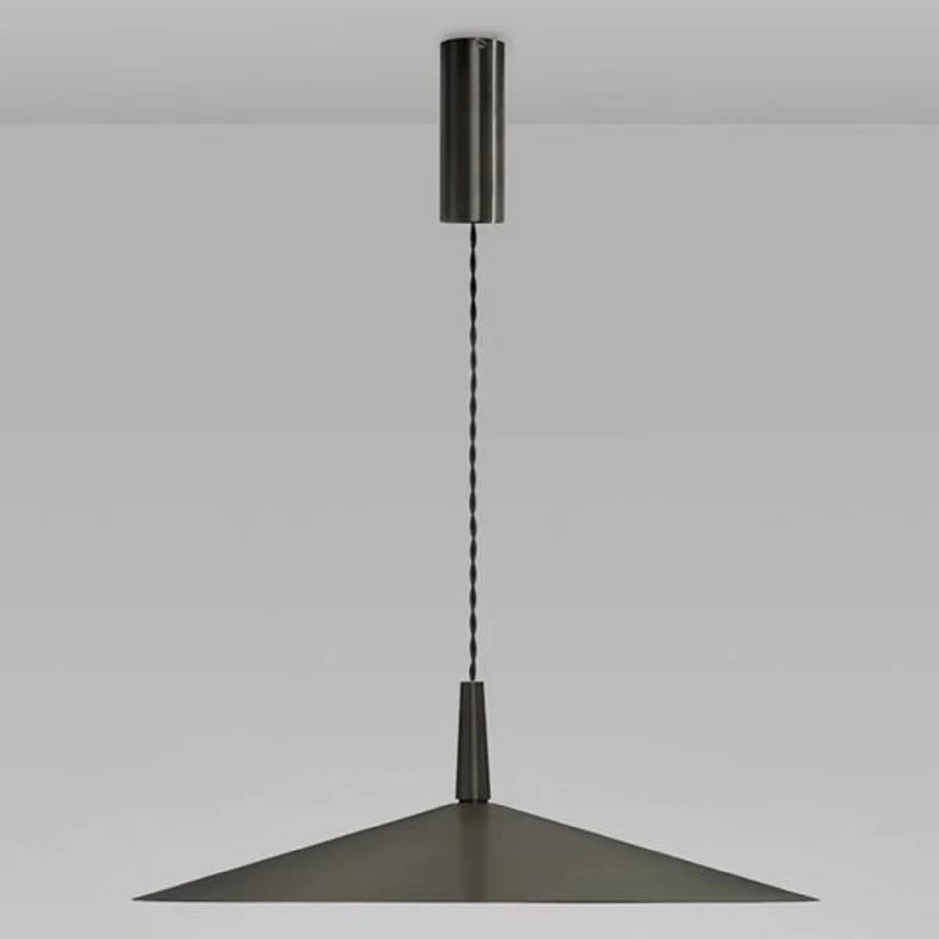 CTO Lighting Tinto Medium Pendant with Black Silk Braided Flex - Dark Bronze TINPEMBZBF