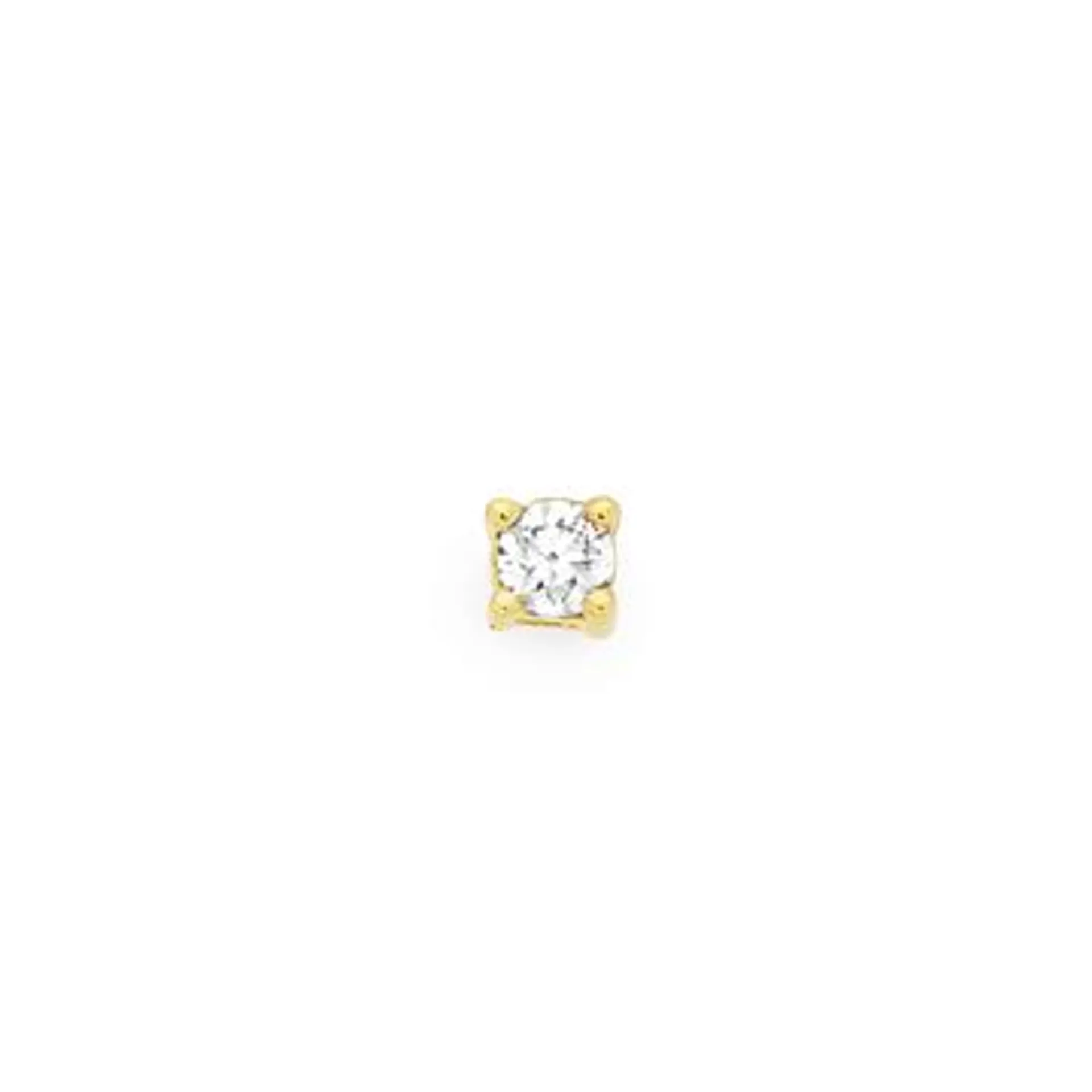 9ct Gold, Diamond Single Stud Earring