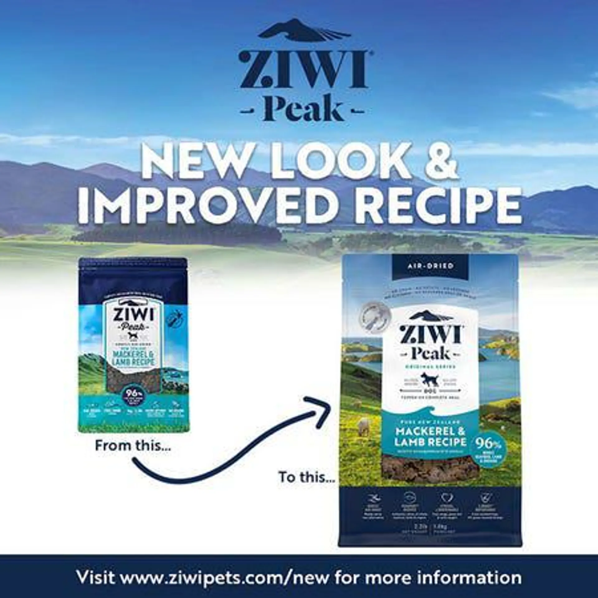 Ziwi Peak Air Dried Mackerel & Lamb Adult Dog Food