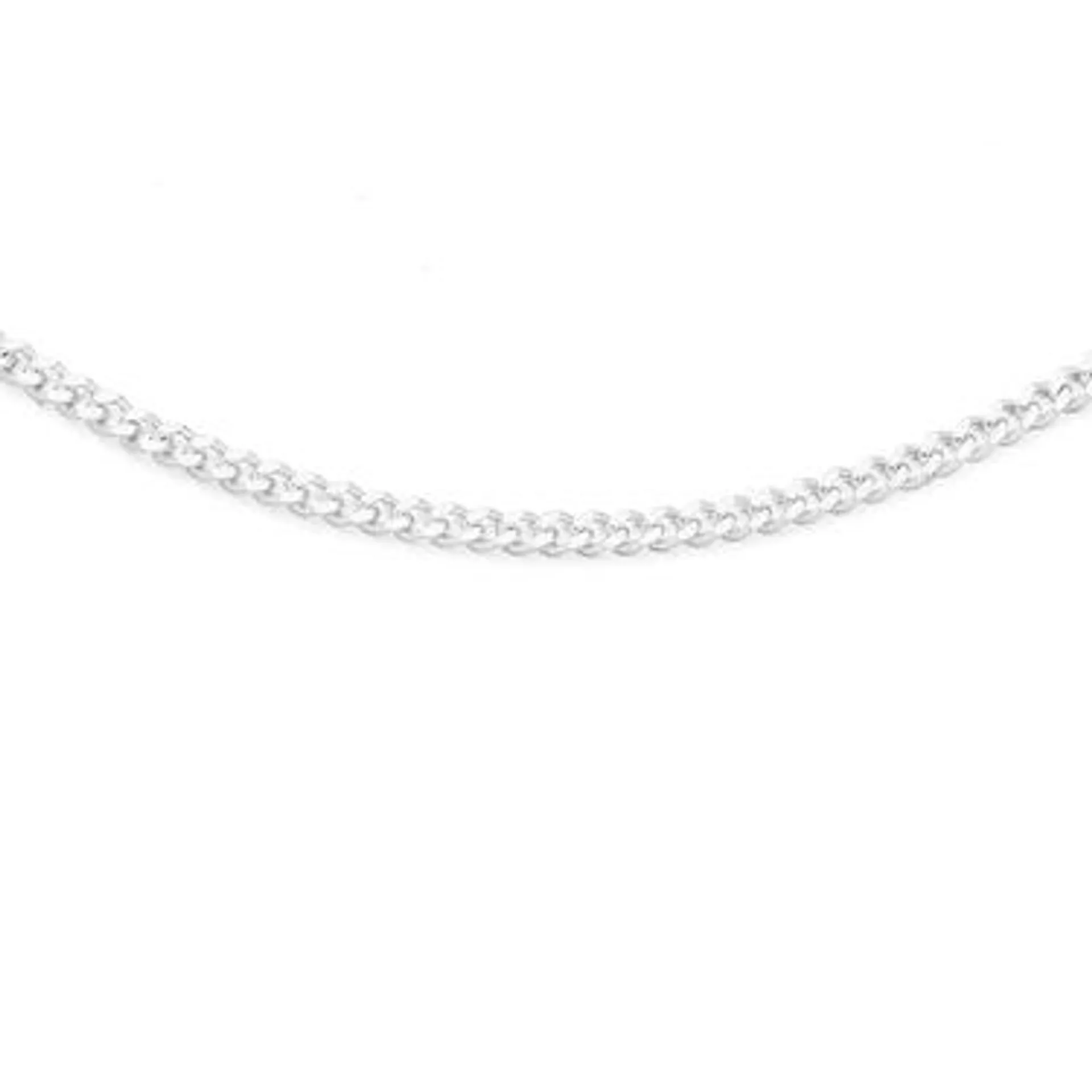 Silver 40cm Flat Curb Chain