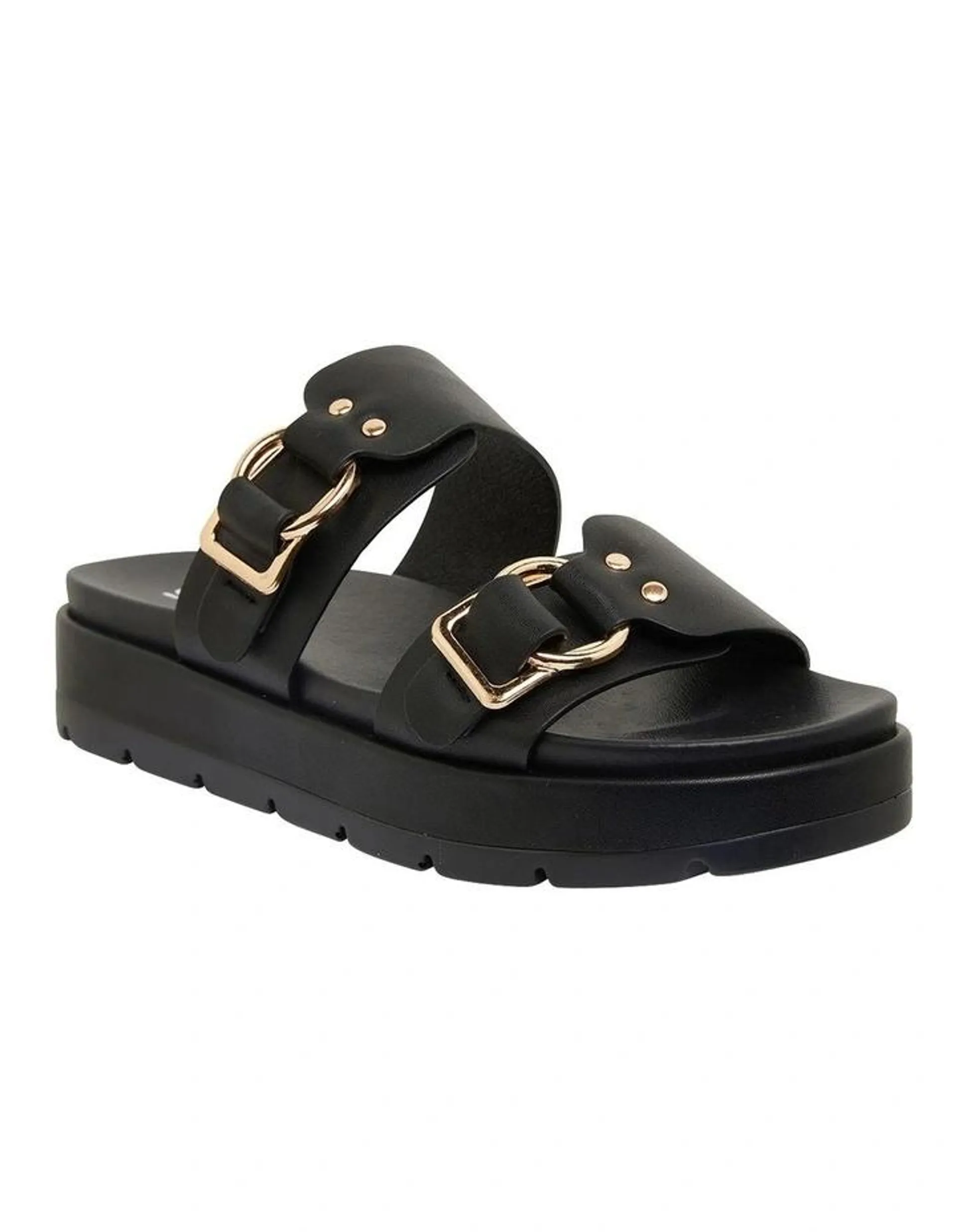 Fiction Black Smooth Sandals