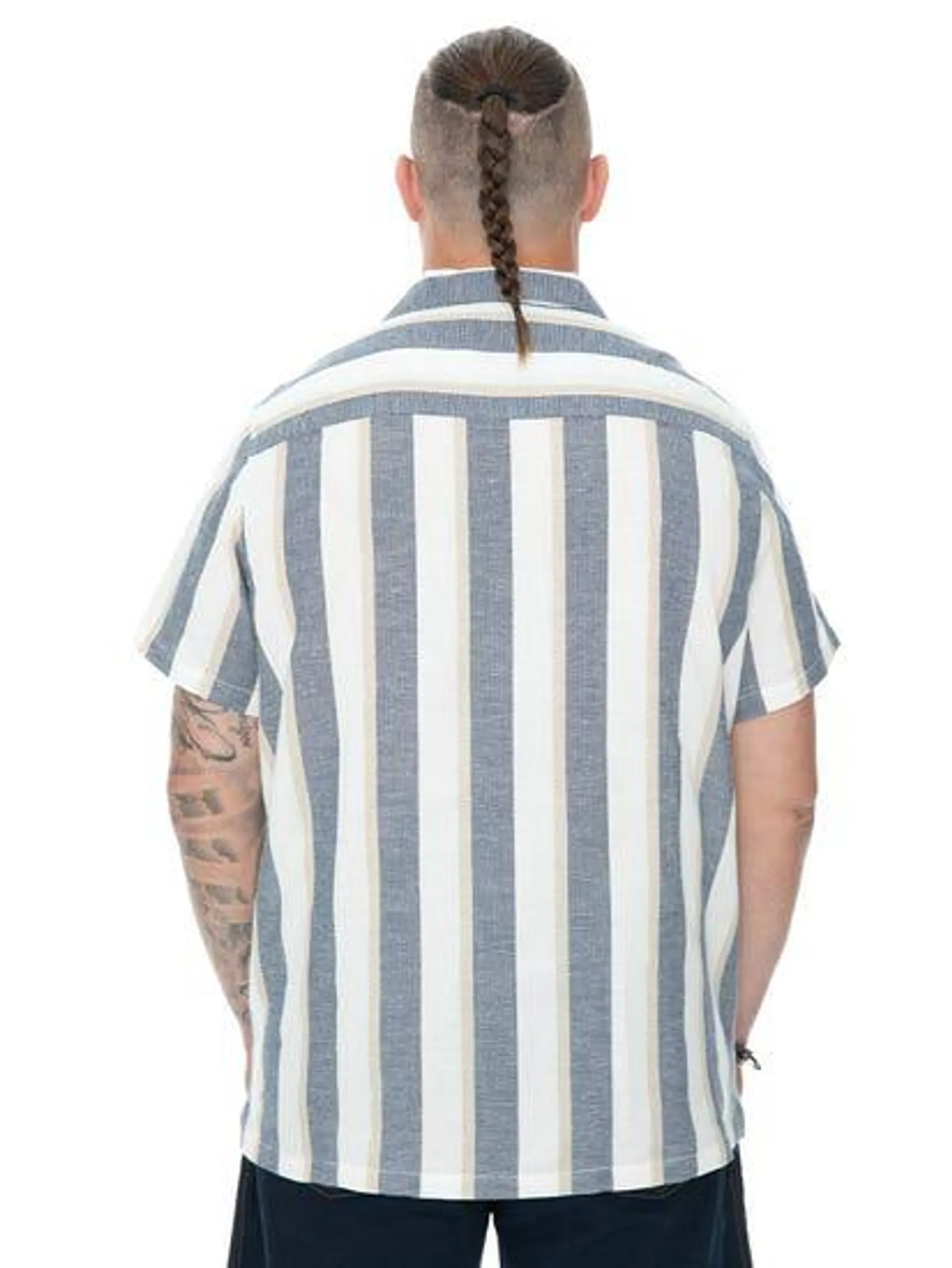 Big Mens Navy Stripe Shirt