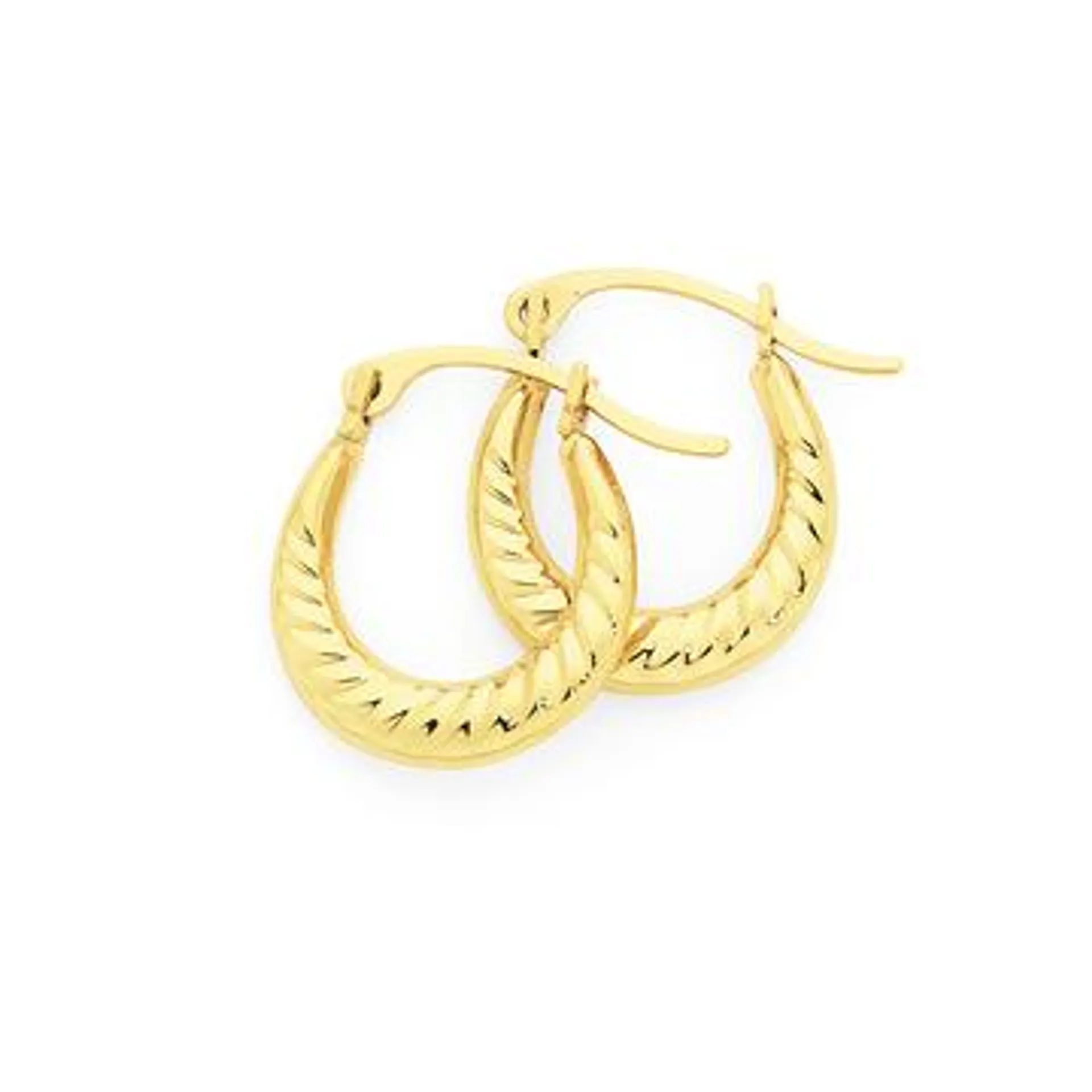 9ct Gold 10mm Twist Creole Earrings