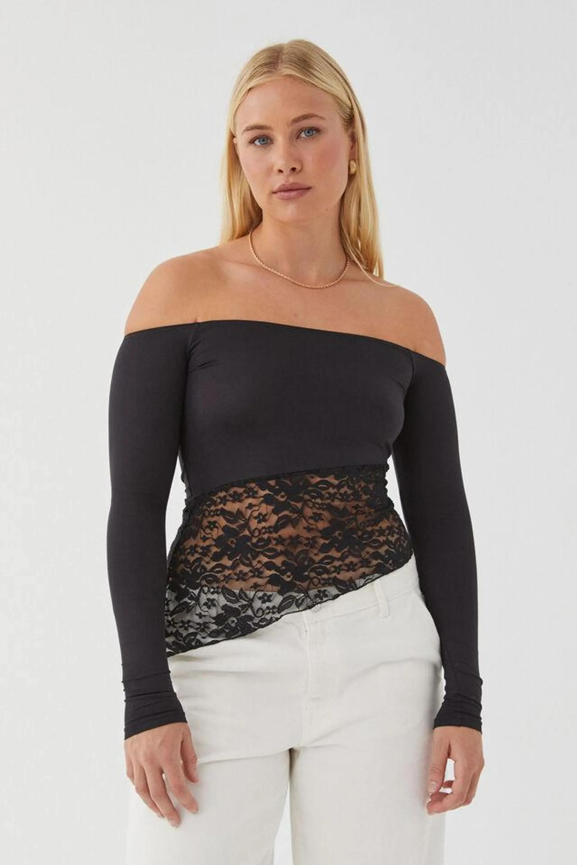 Nessa Splice Off Shoulder Top