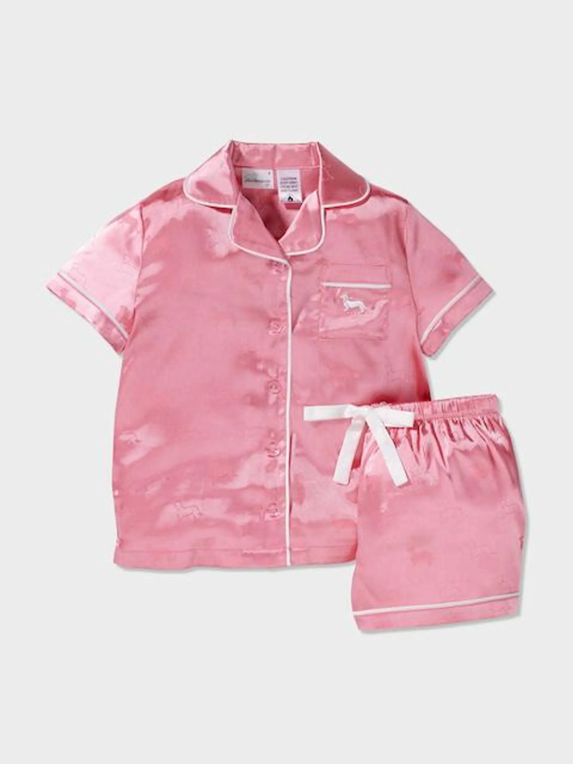 Jnr Girls Geranium Penny Chic Satin Pj Set