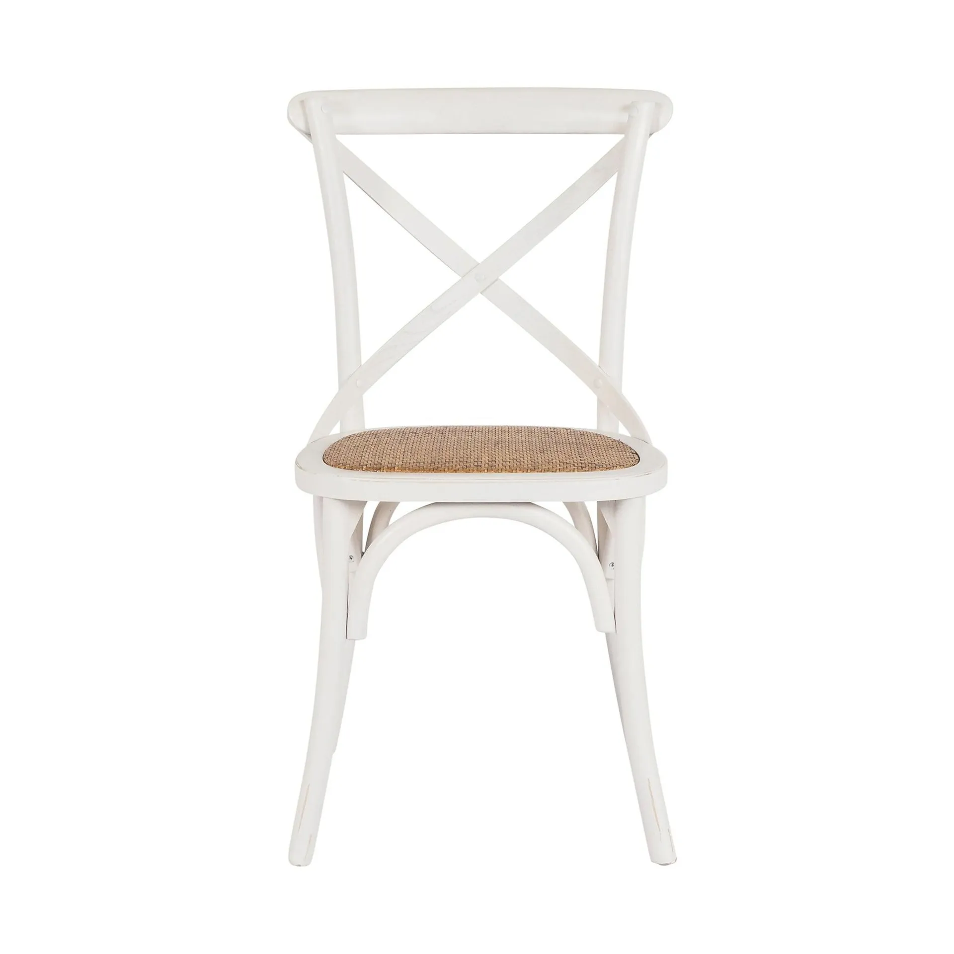 Provincial Cross Back Dining Chair Vintage White
