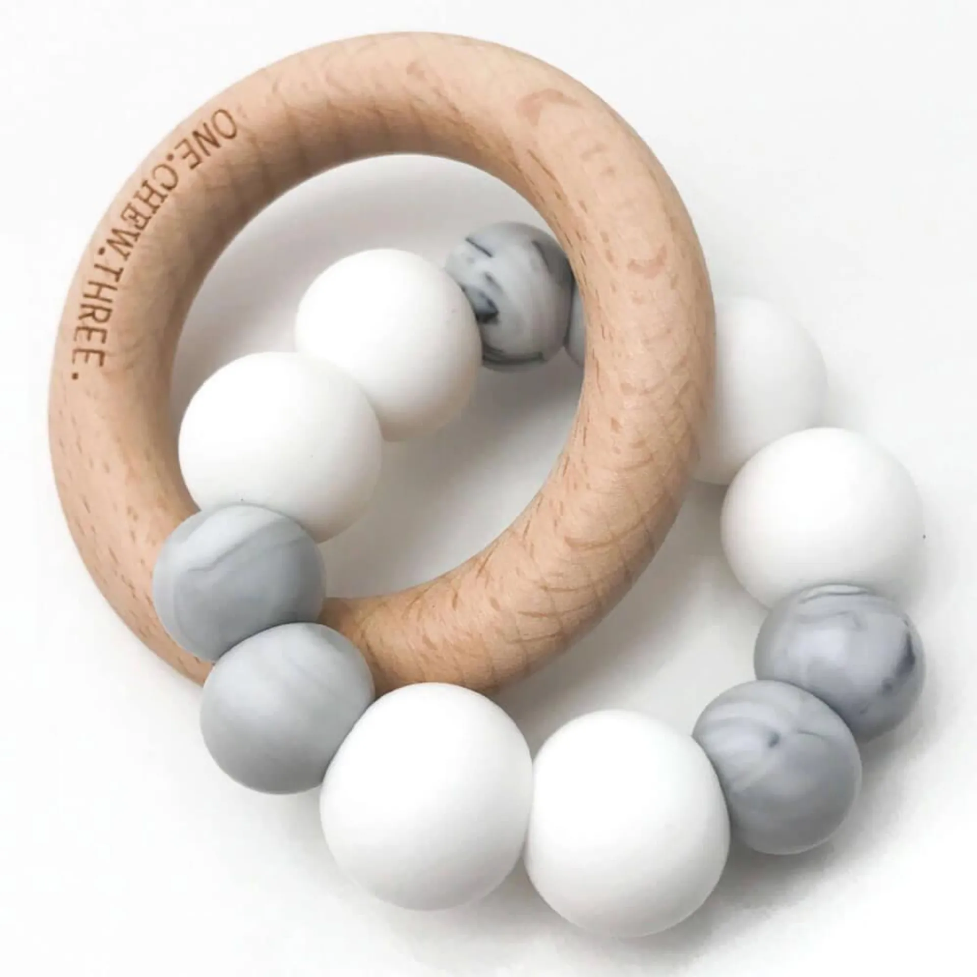 One Chew Three Duo Silicone and Beech Wood Teether