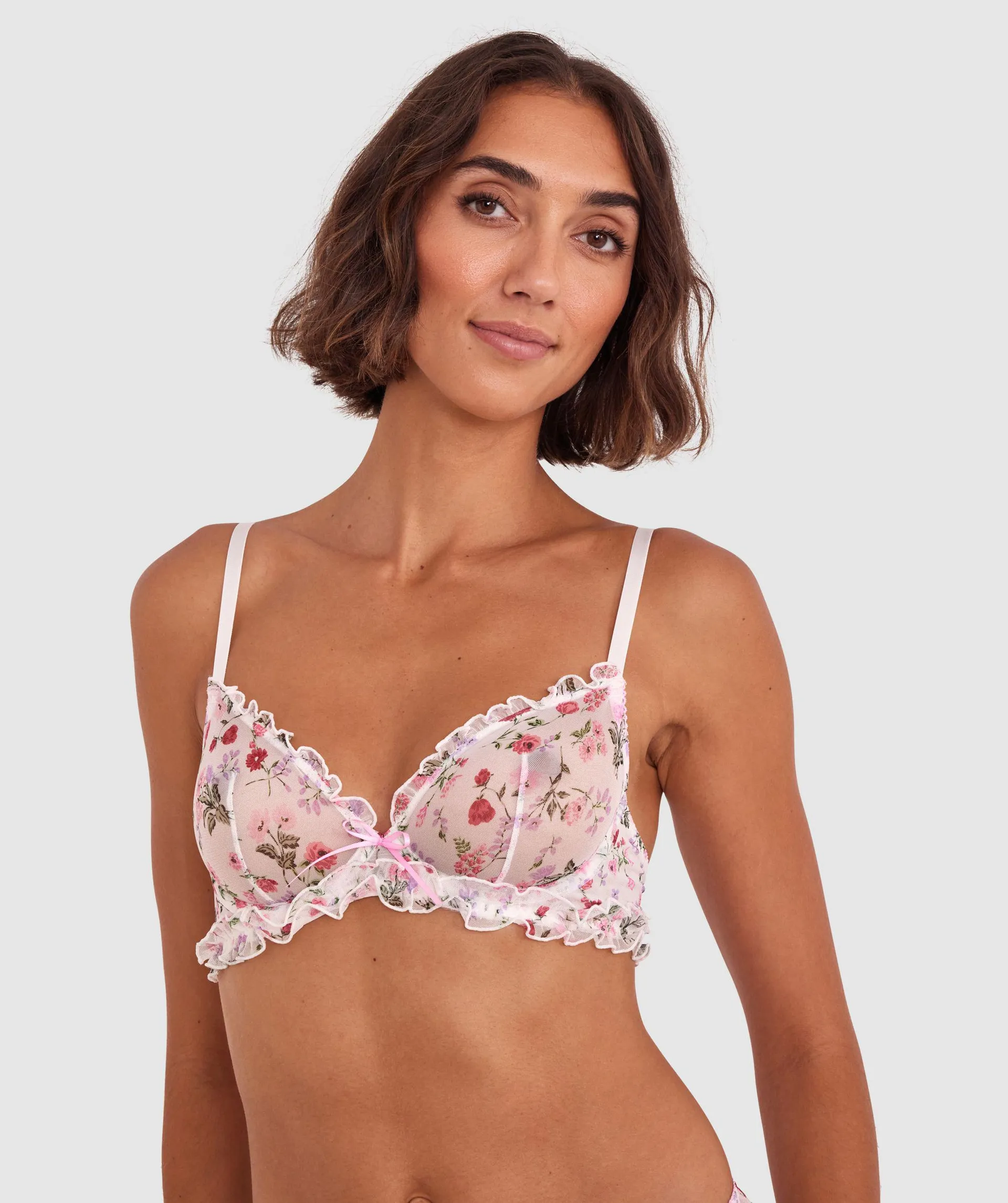 Mia Underwire Bra - Ivory Floral Print