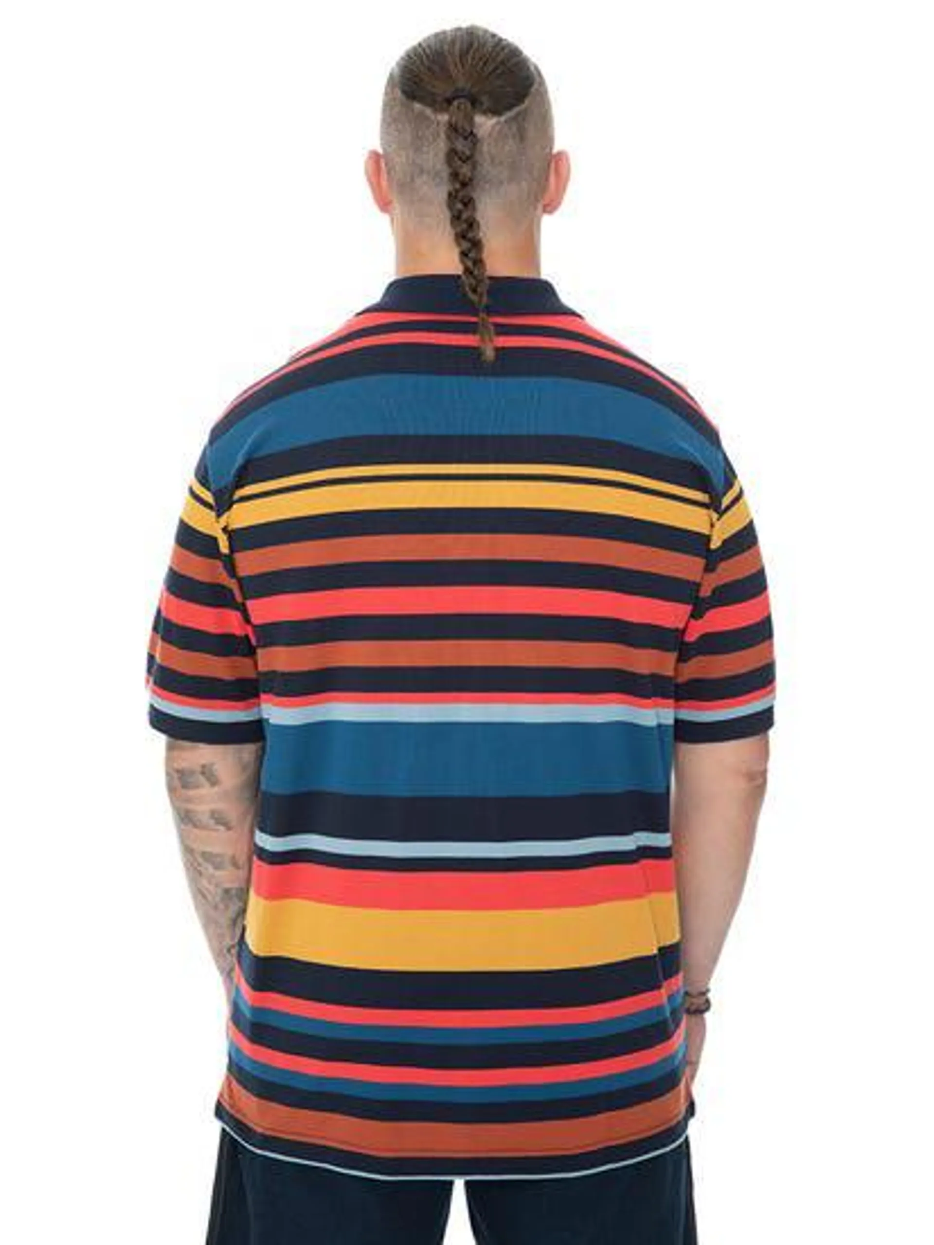 Built N Fit Stripe Polo Top Multi