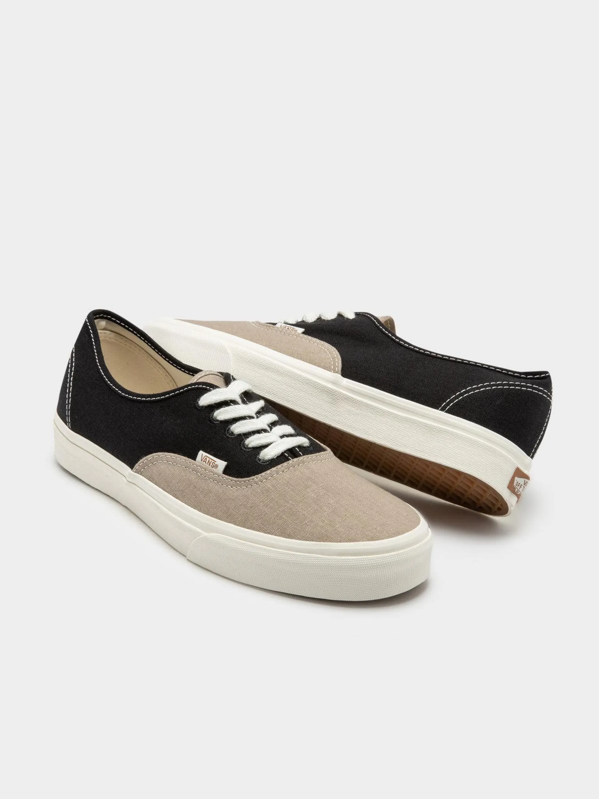 Unisex Authentic Eco Theory Sneakers in Black & Beige
