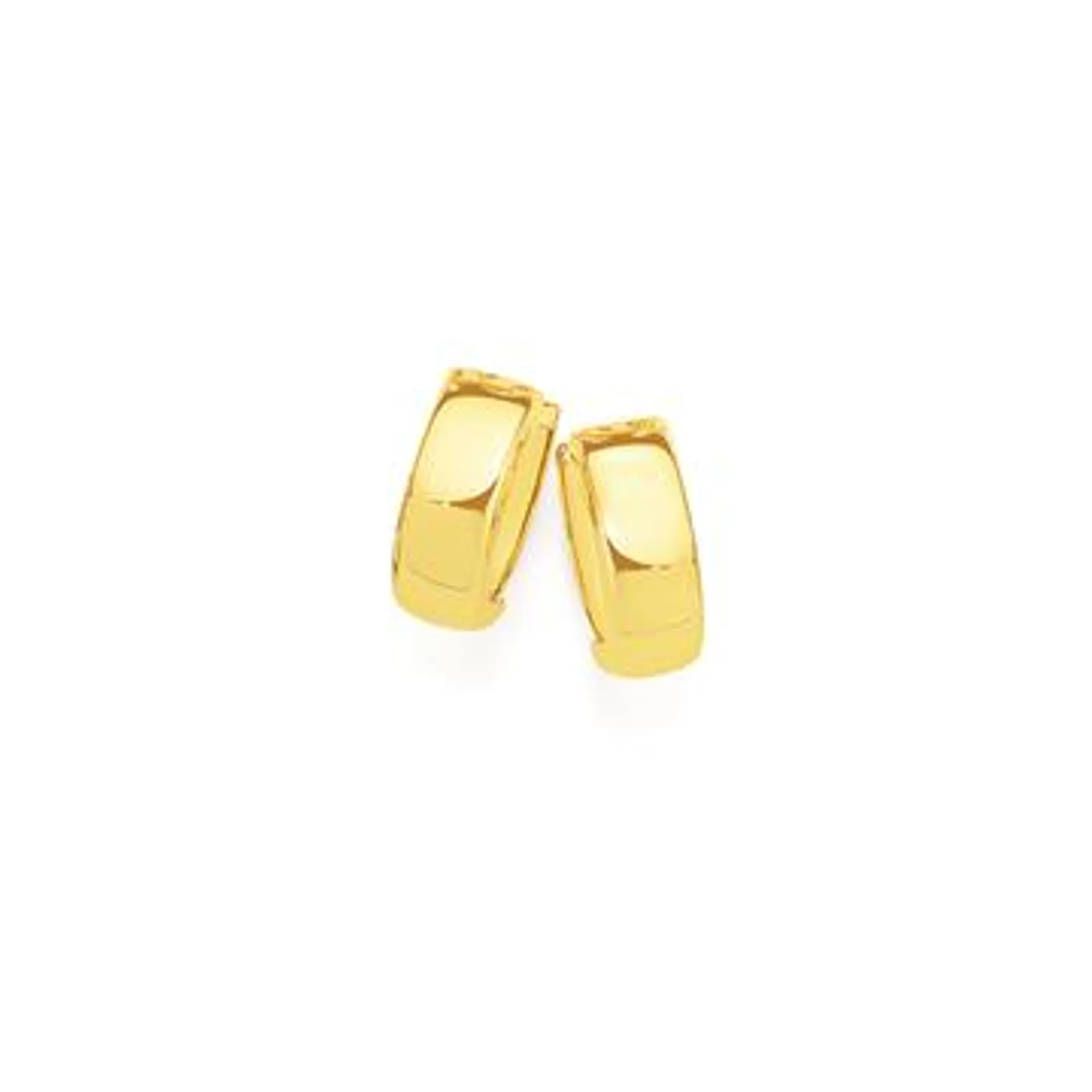 9ct Gold 10mm Polished Huggie Earrings