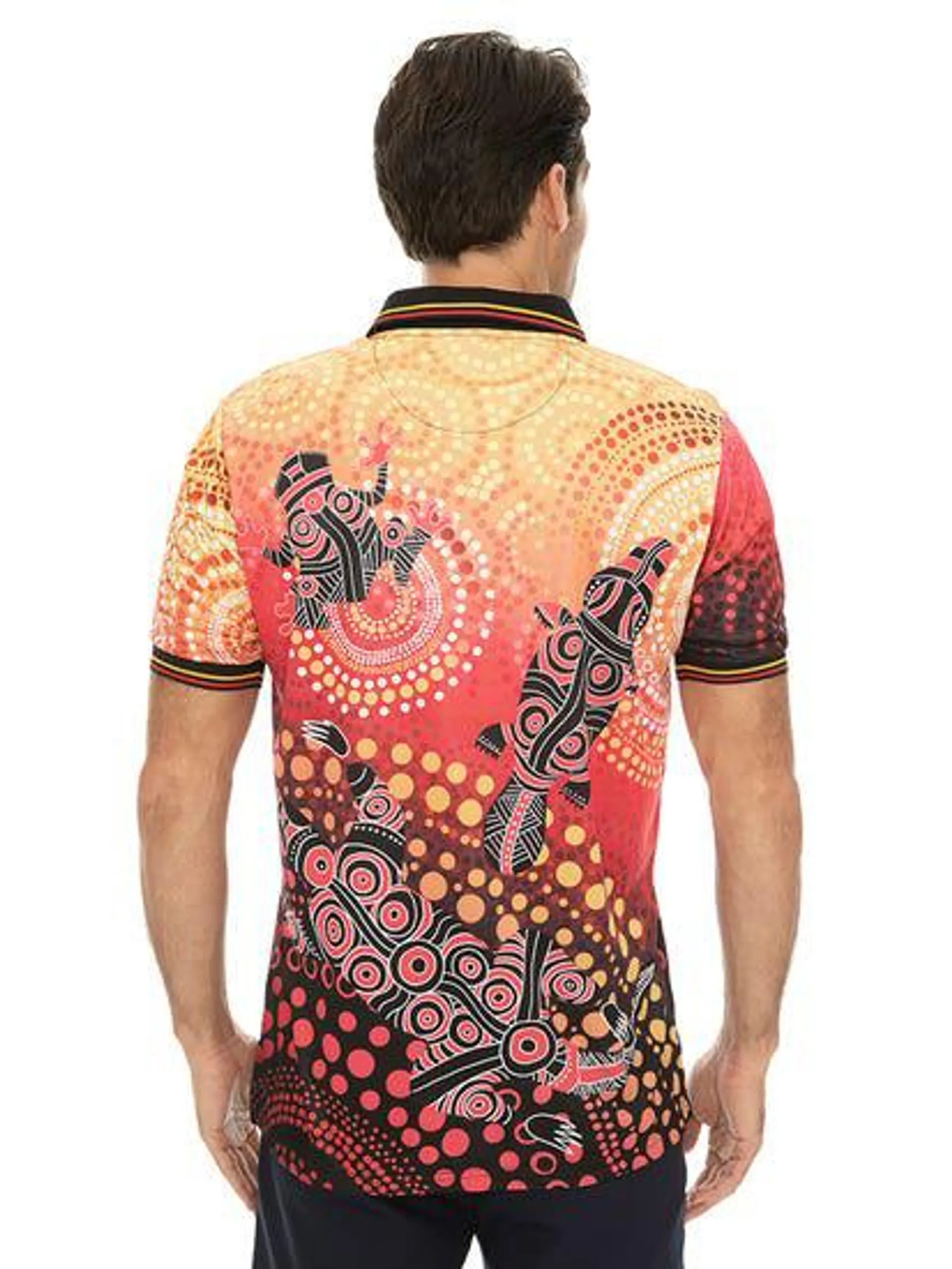 Gwiyaala Aboriginal Art Polo Lizard Platypus Frog Orange