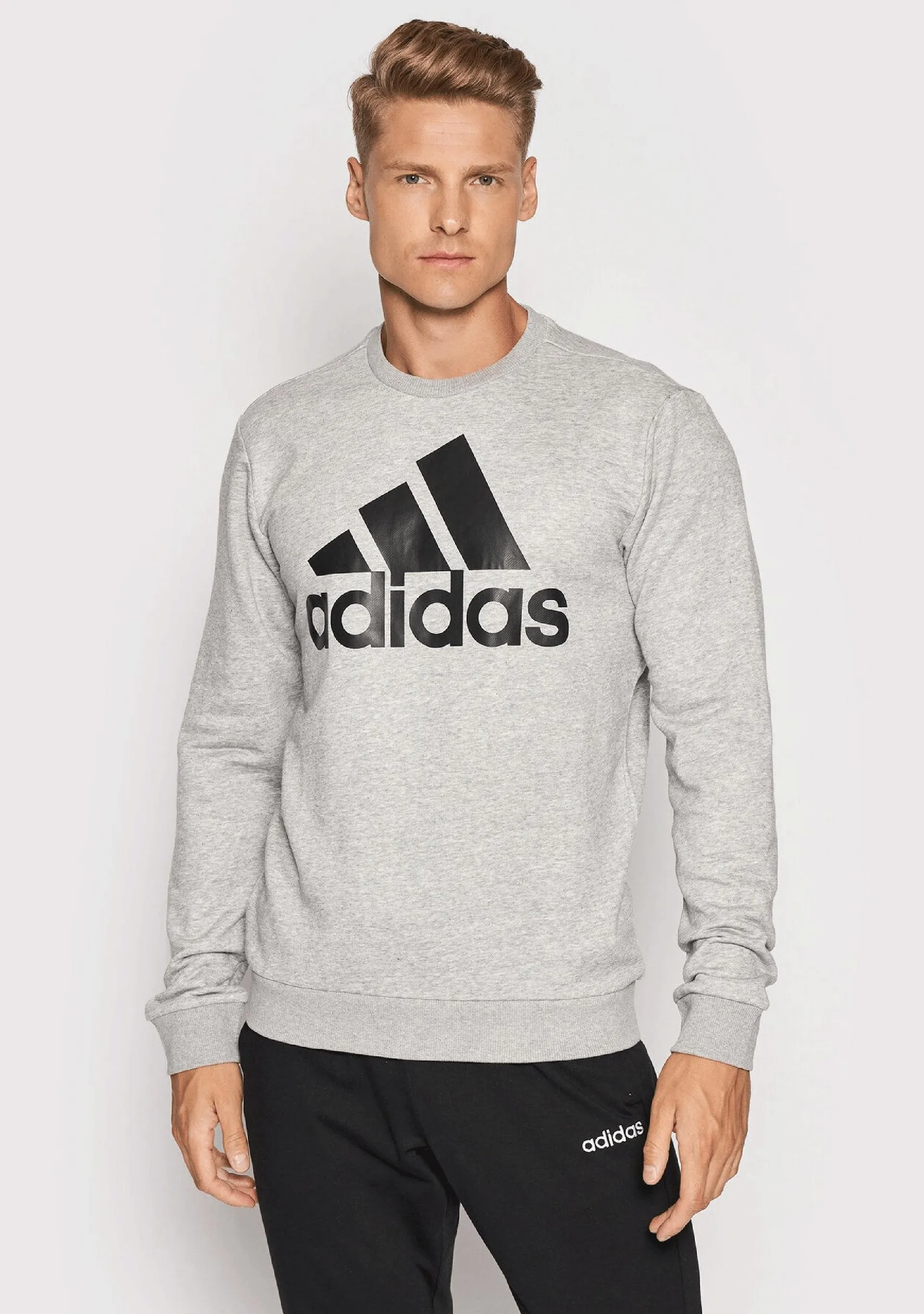 Adidas Mens Big Logo Sweatshirt Gray GK9077