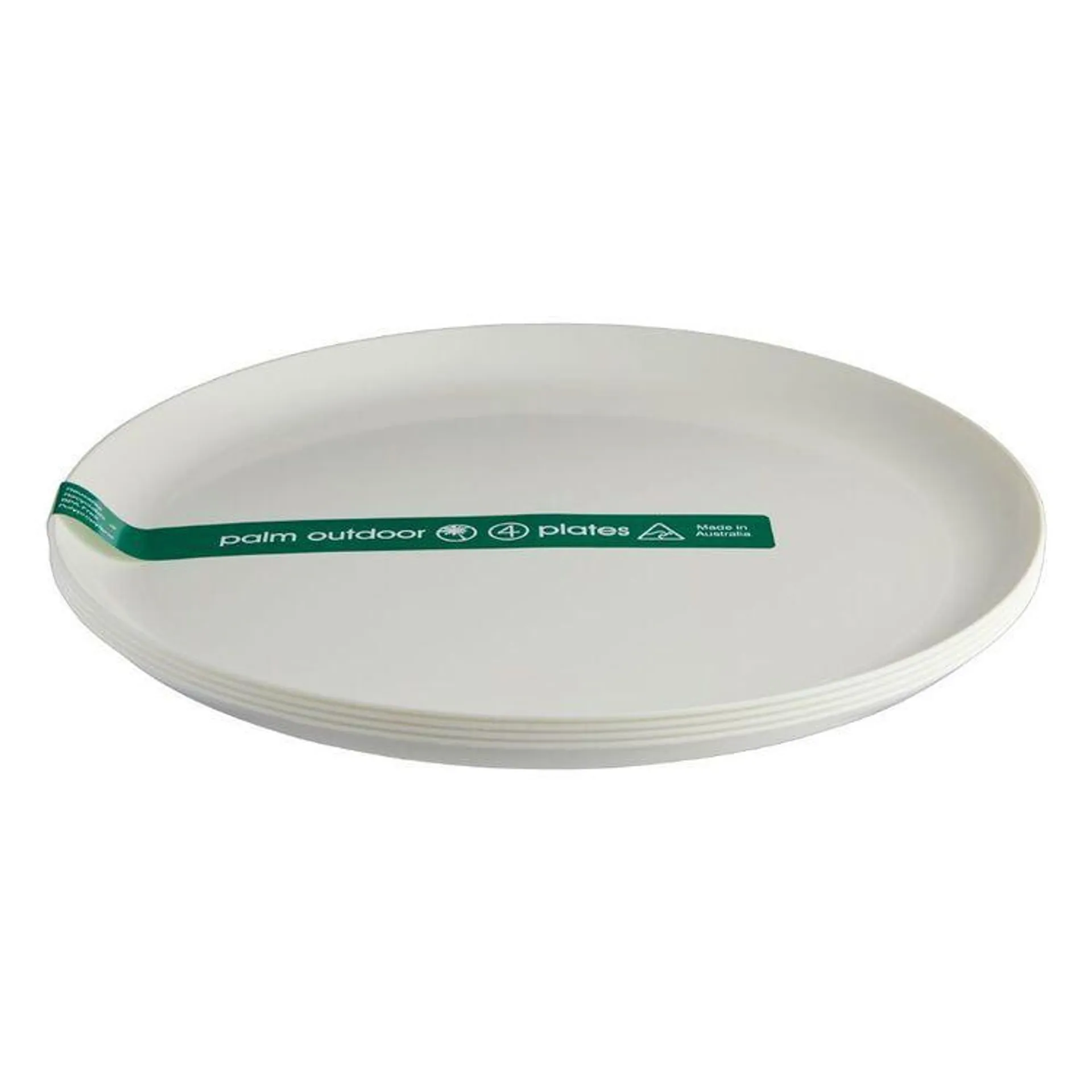 Palm Outdoor Australia Palm Picnic Plates 4 Pack White