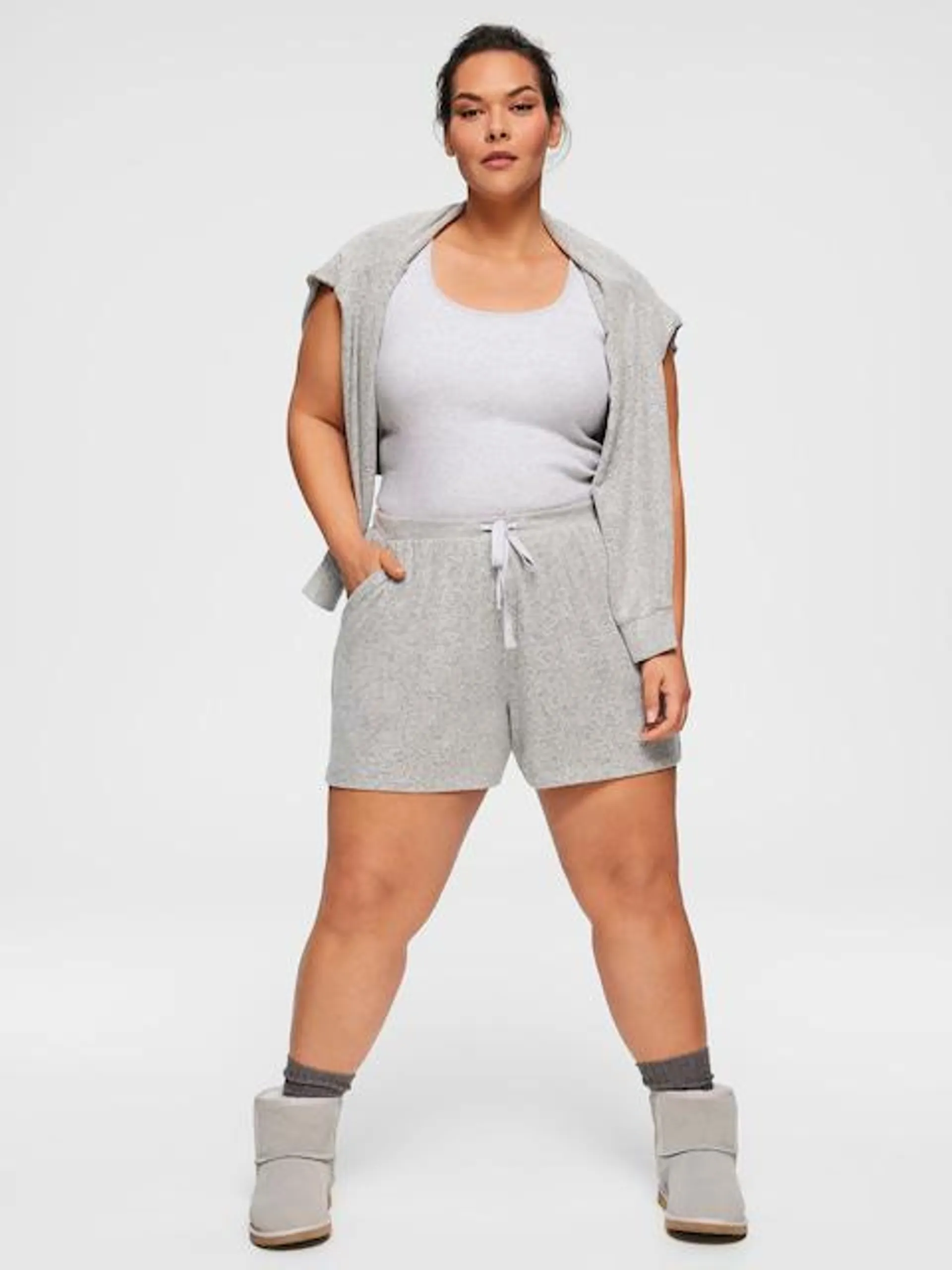 P.A. Plus Grey Fuzzy Mid Short