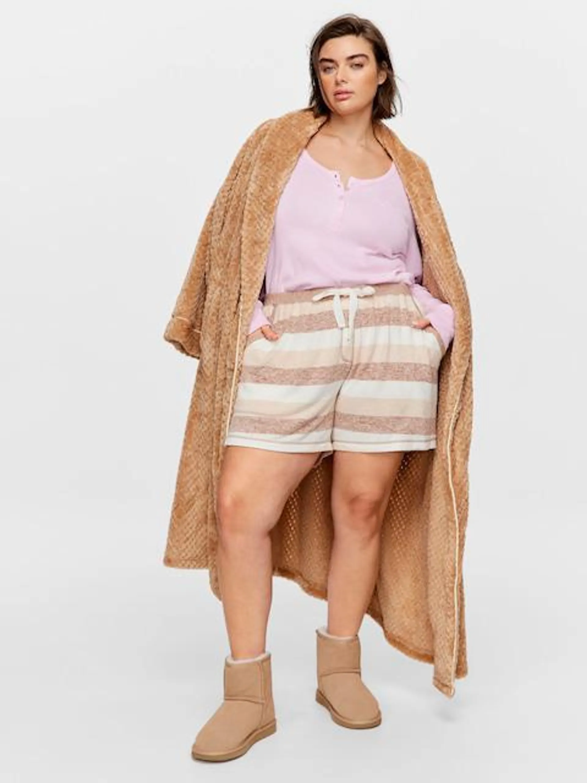 P.A. Plus Caramel Stripe Fuzzy Short