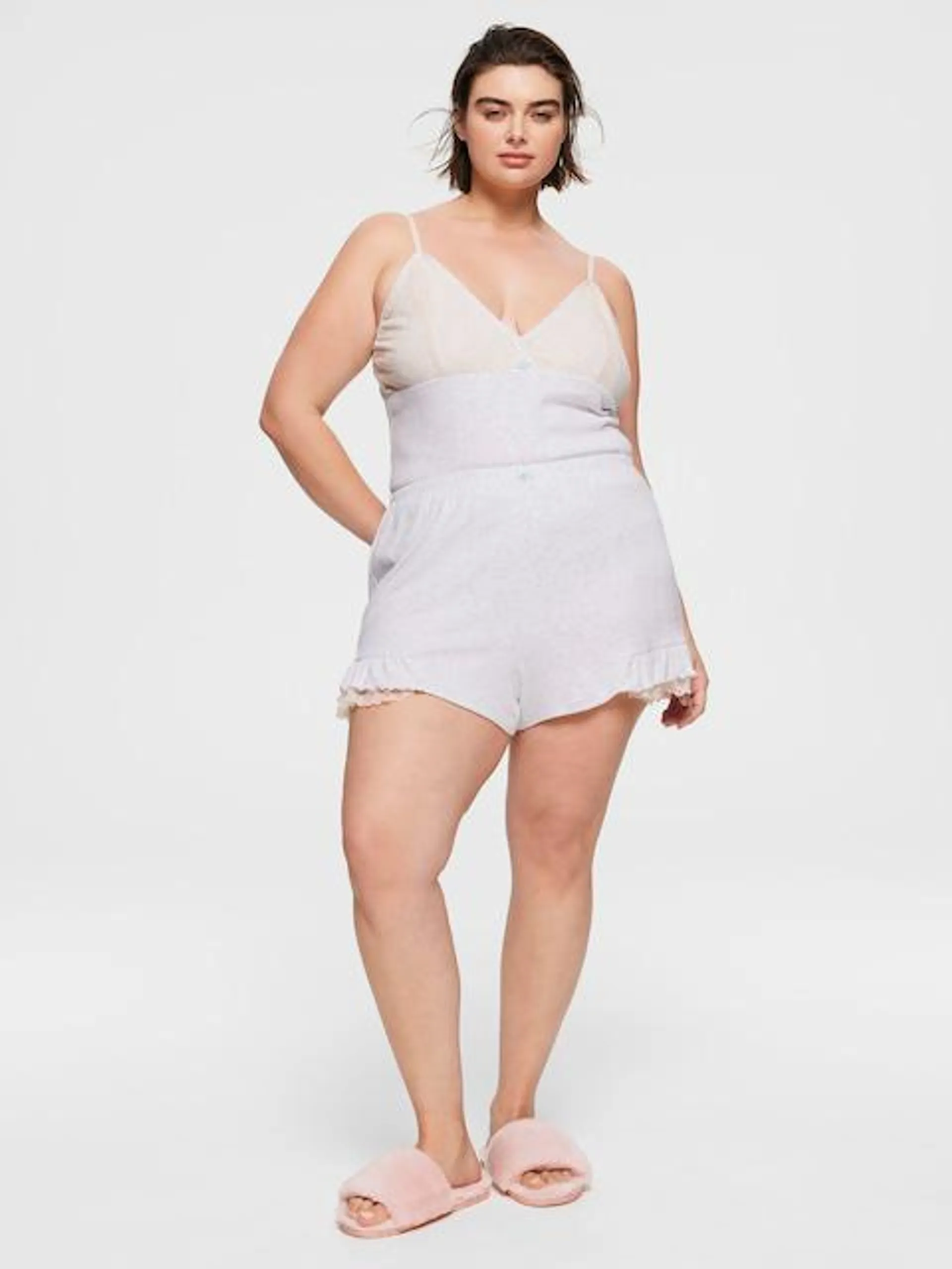 P.A. Plus Pretty Pointelle Frill Short