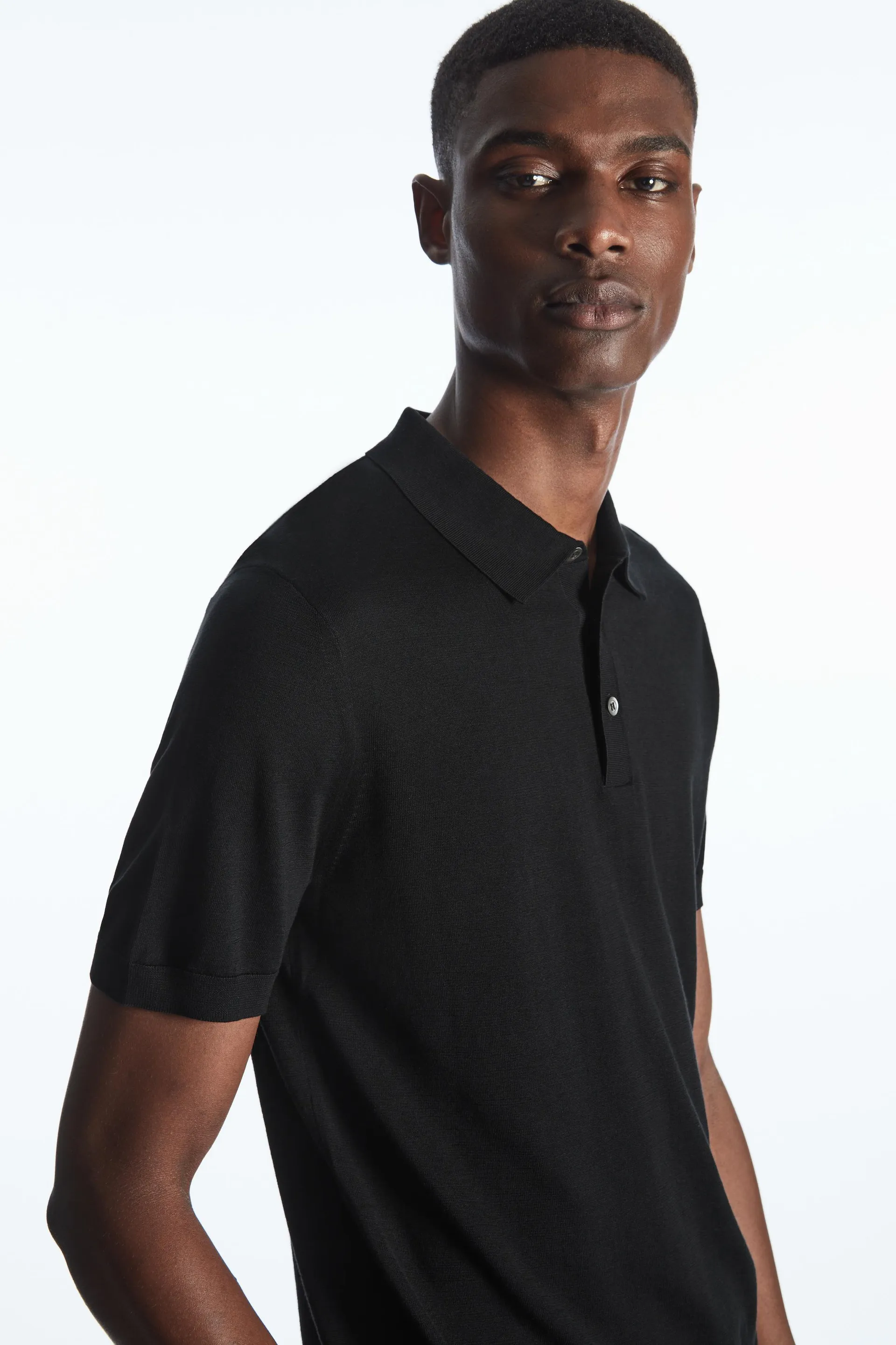 KNITTED SILK POLO SHIRT