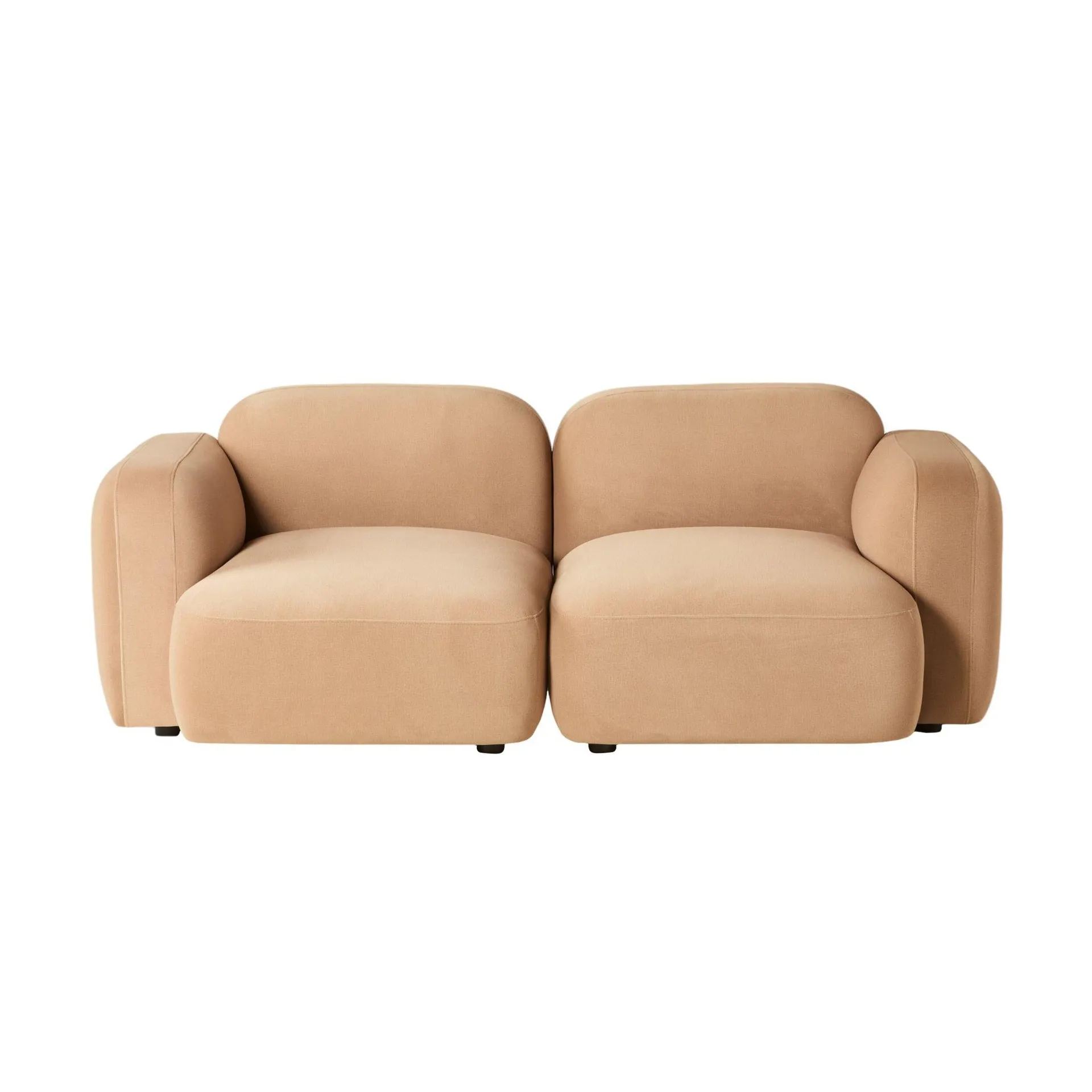 Oscar 2 Seater Sectional Sofa Velvet Latte