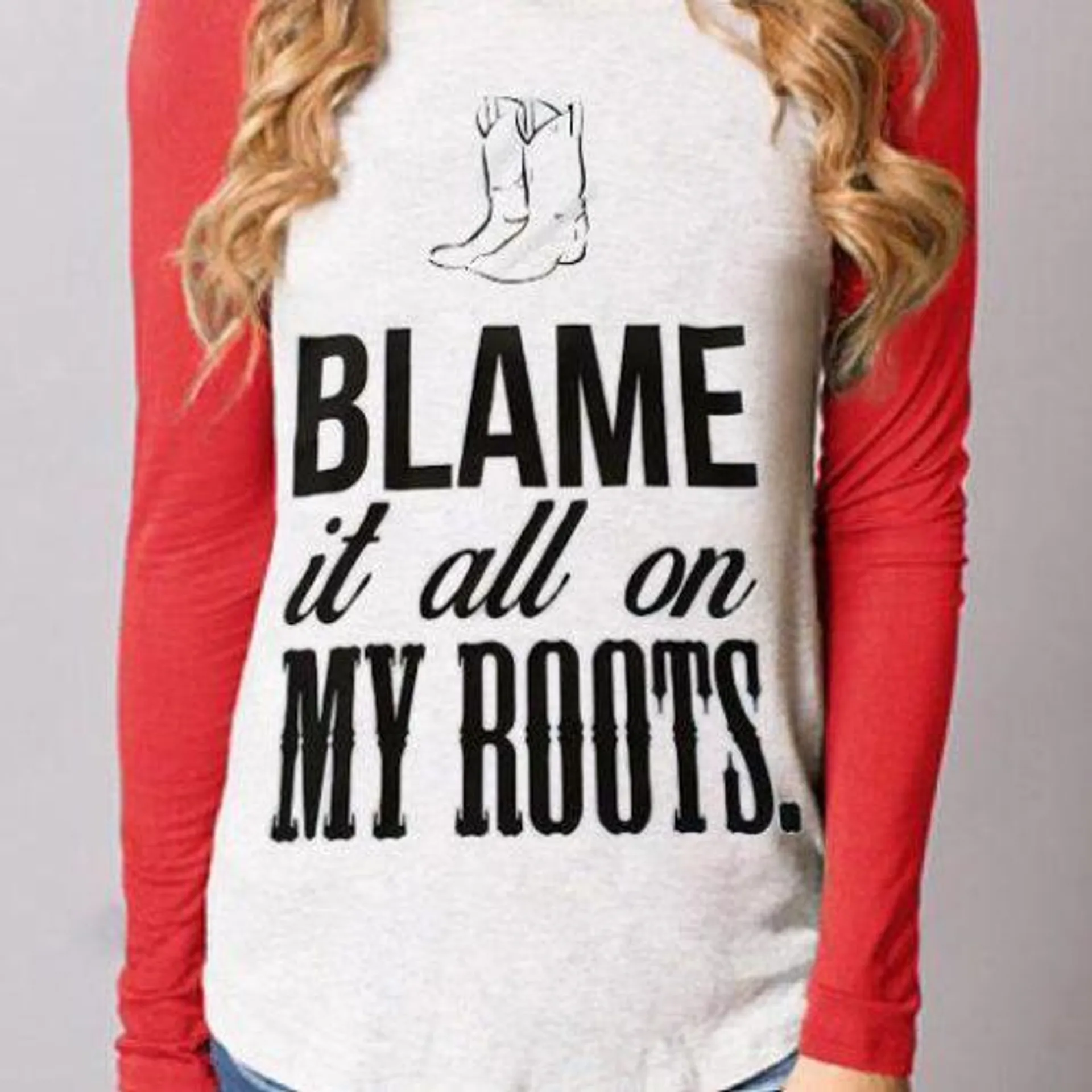 Letter Letter Boots Printed Splicing T-Shirt