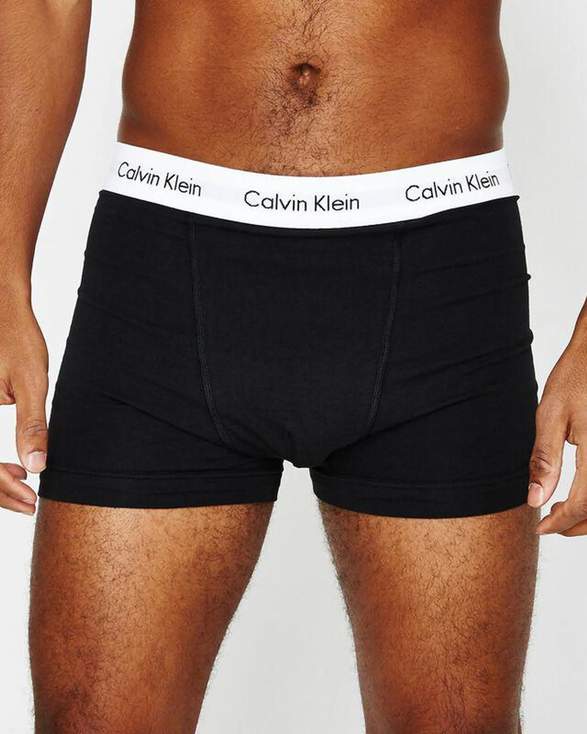 Cotton Stretch Trunks 3 Pack Black