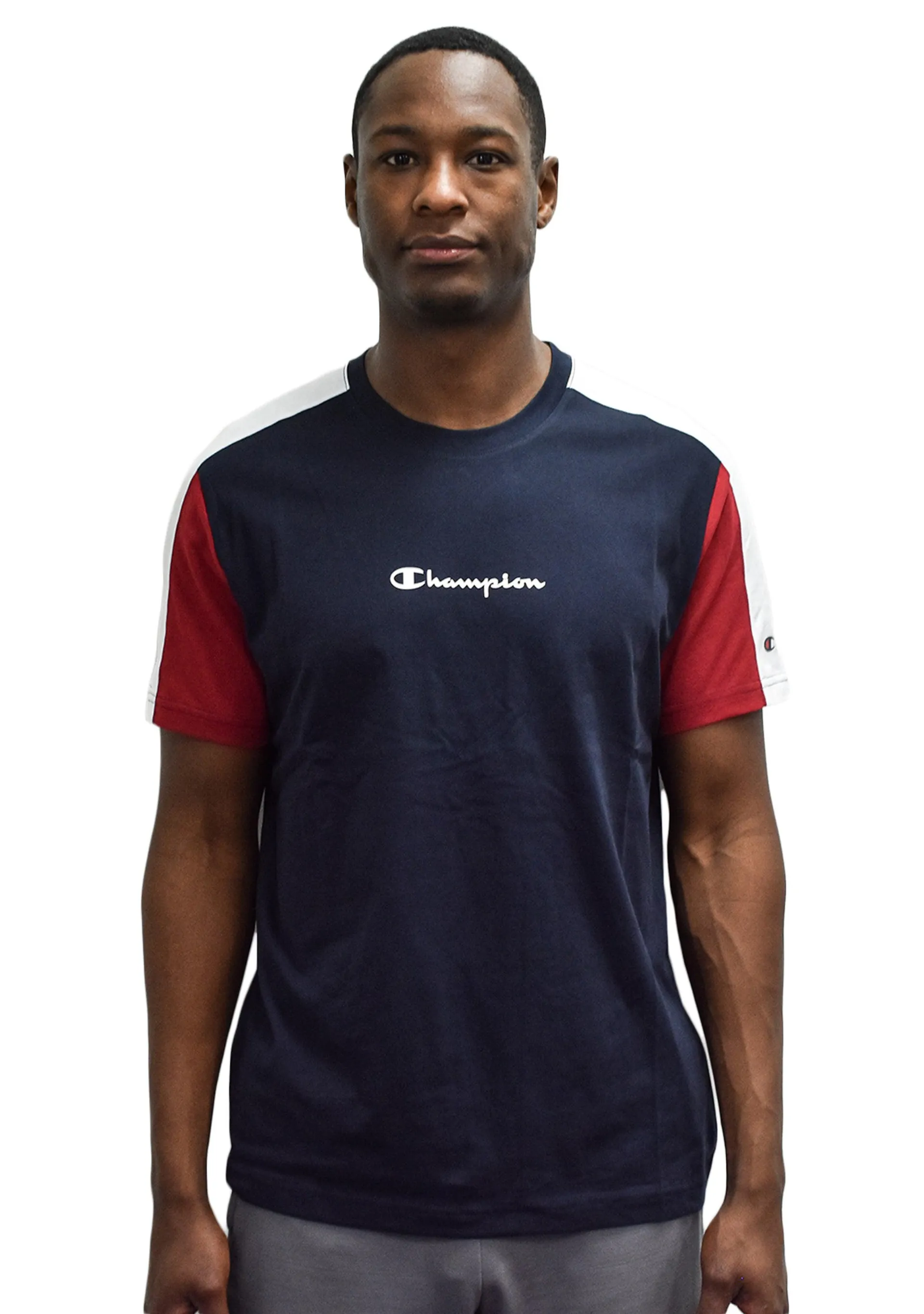 Champion Mens EU Mod Block Tee Red Navy AWFMA1