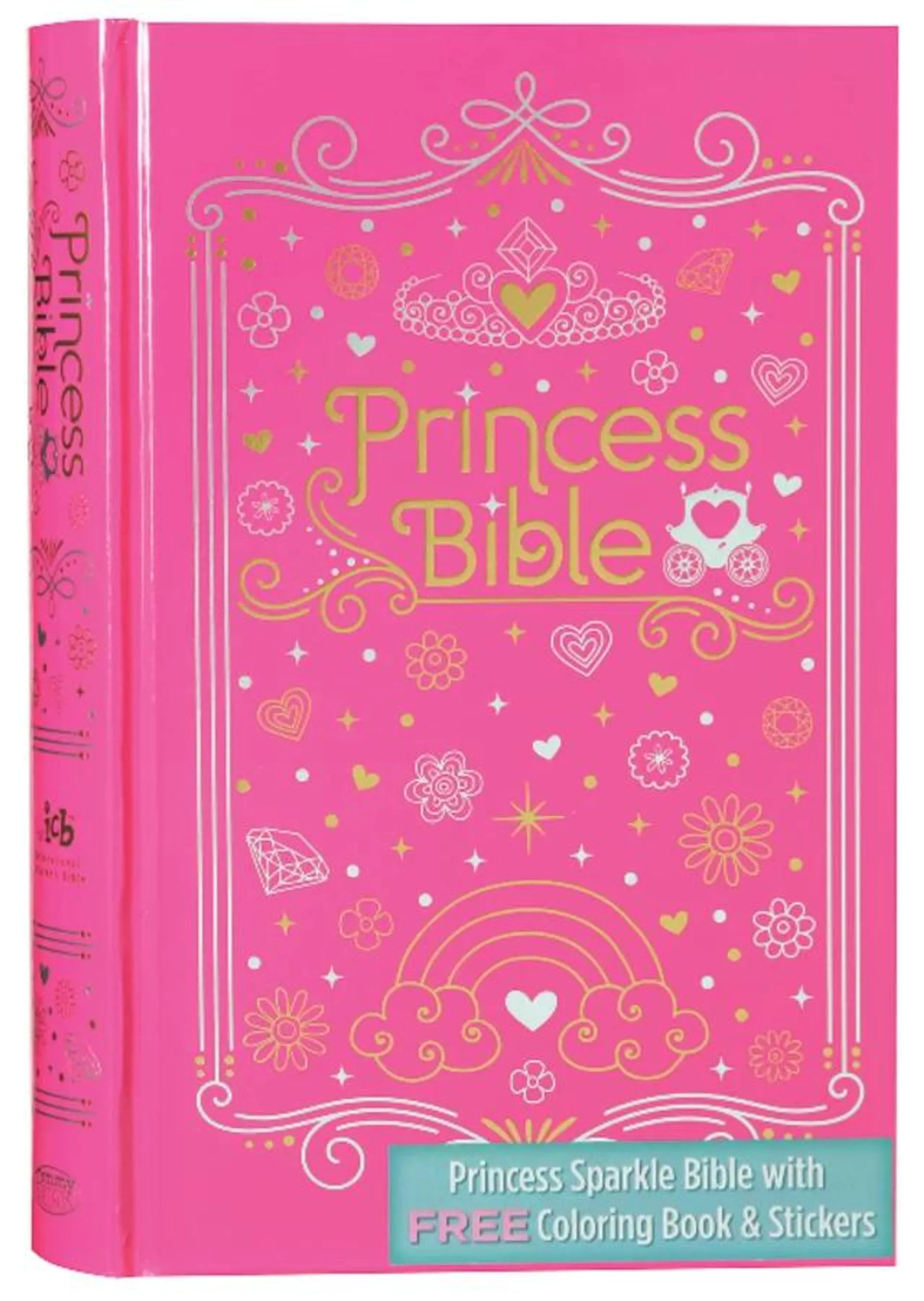 ICB Princess Bible With Coloring Sticker Book Pink (Black Letter Edition)