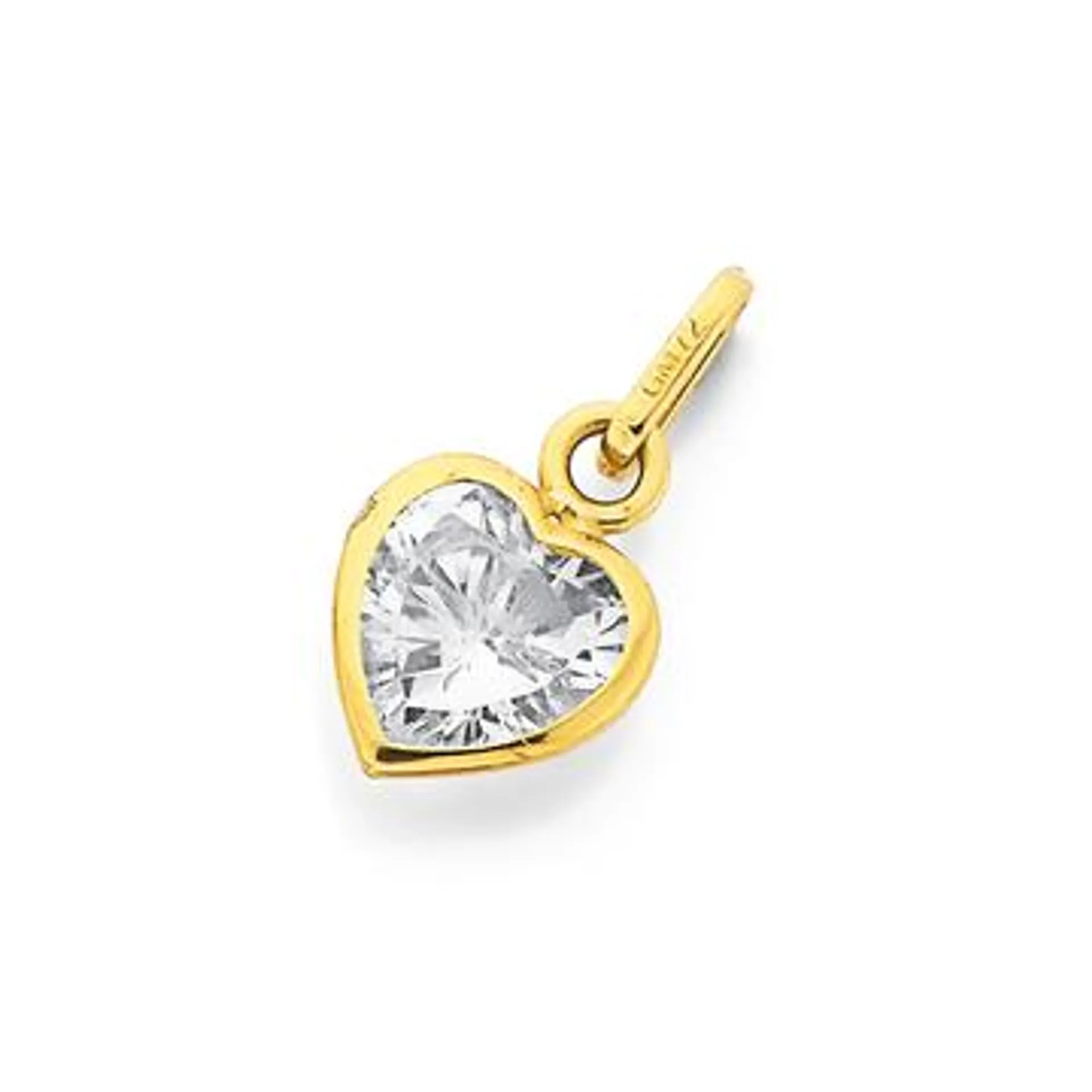 9ct Gold CZ Heart Pendant