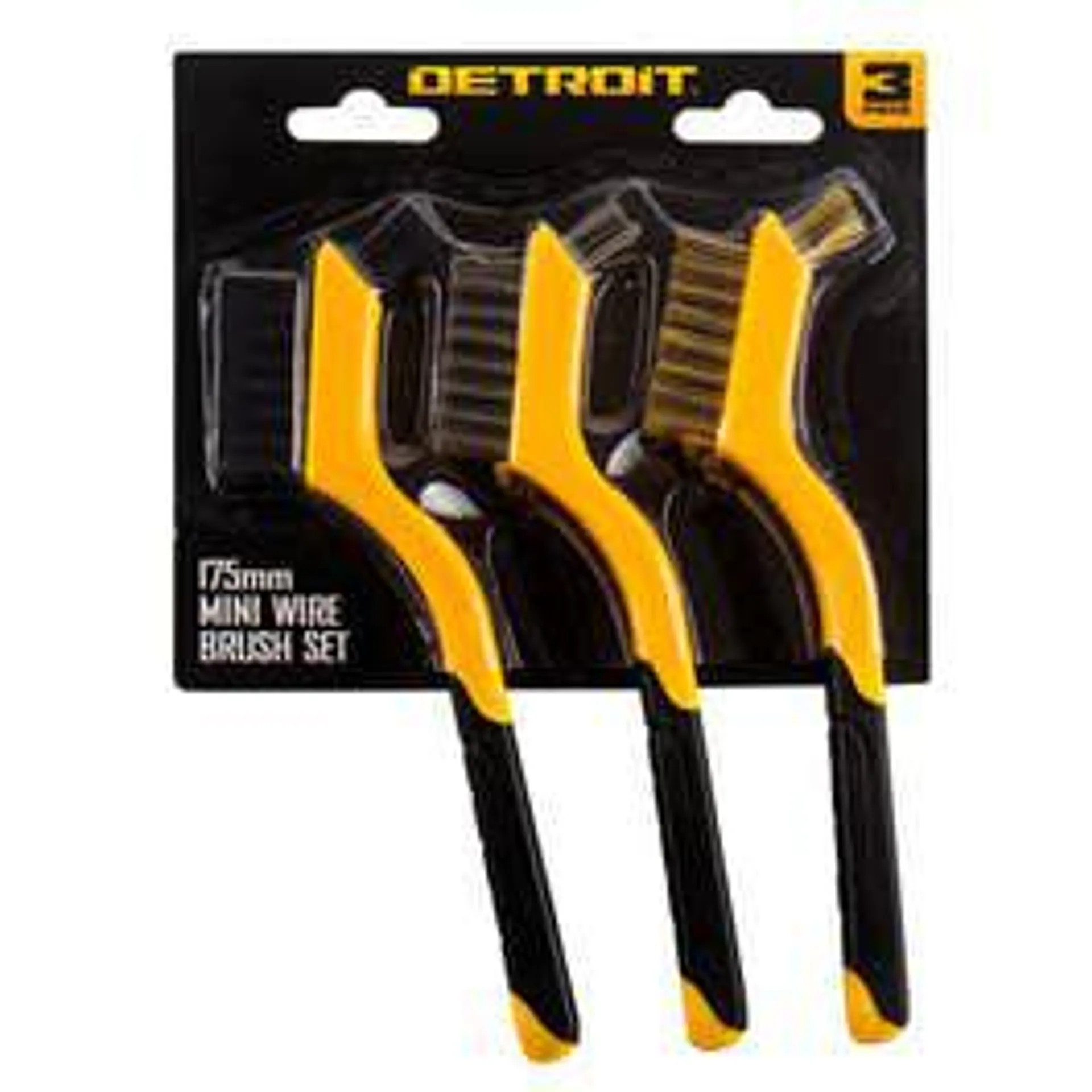 DETROIT 3 Piece 175mm Brush Wire Hand Set DETHWSET3S