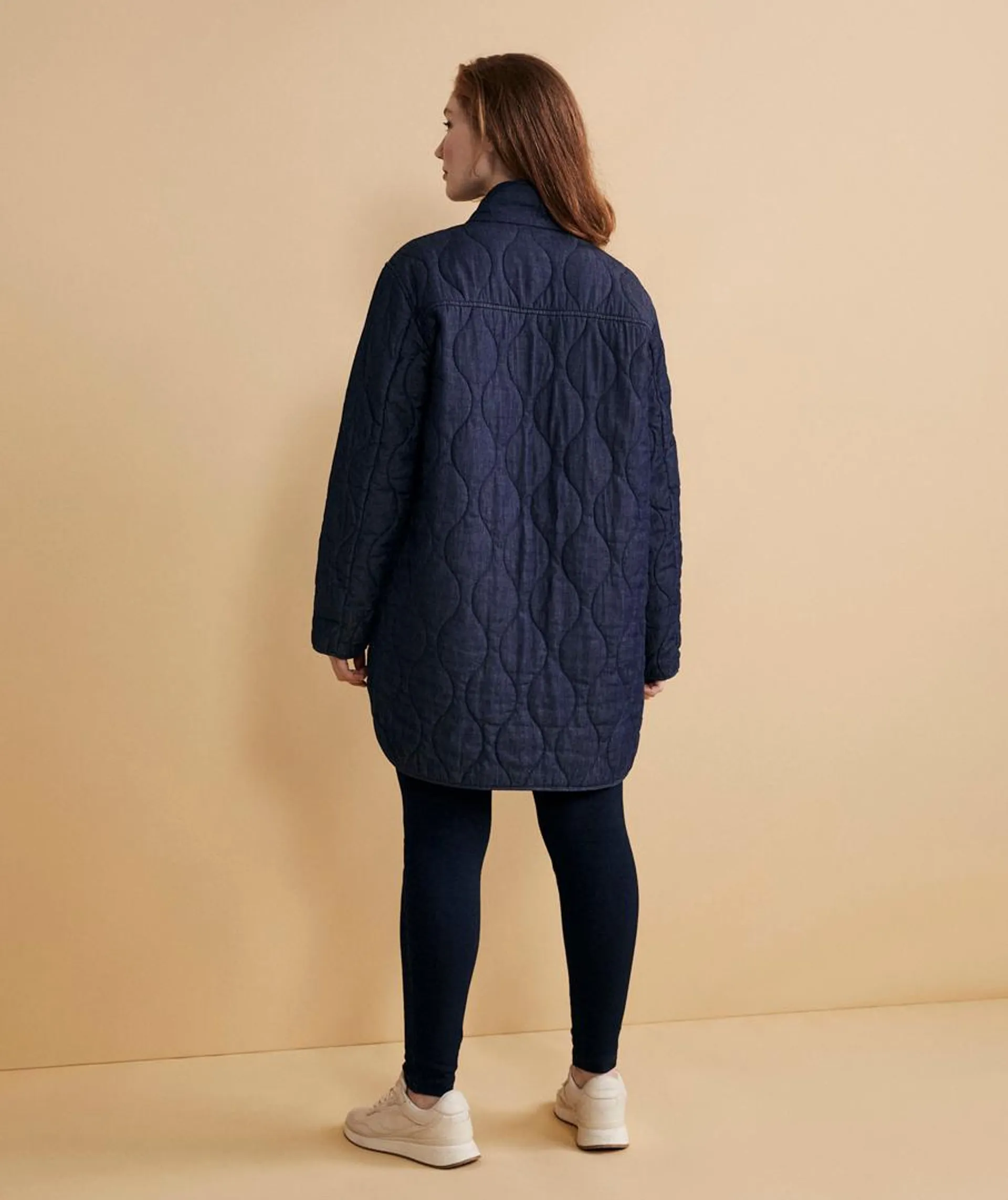 Chambray Quilted Puffer Jacket