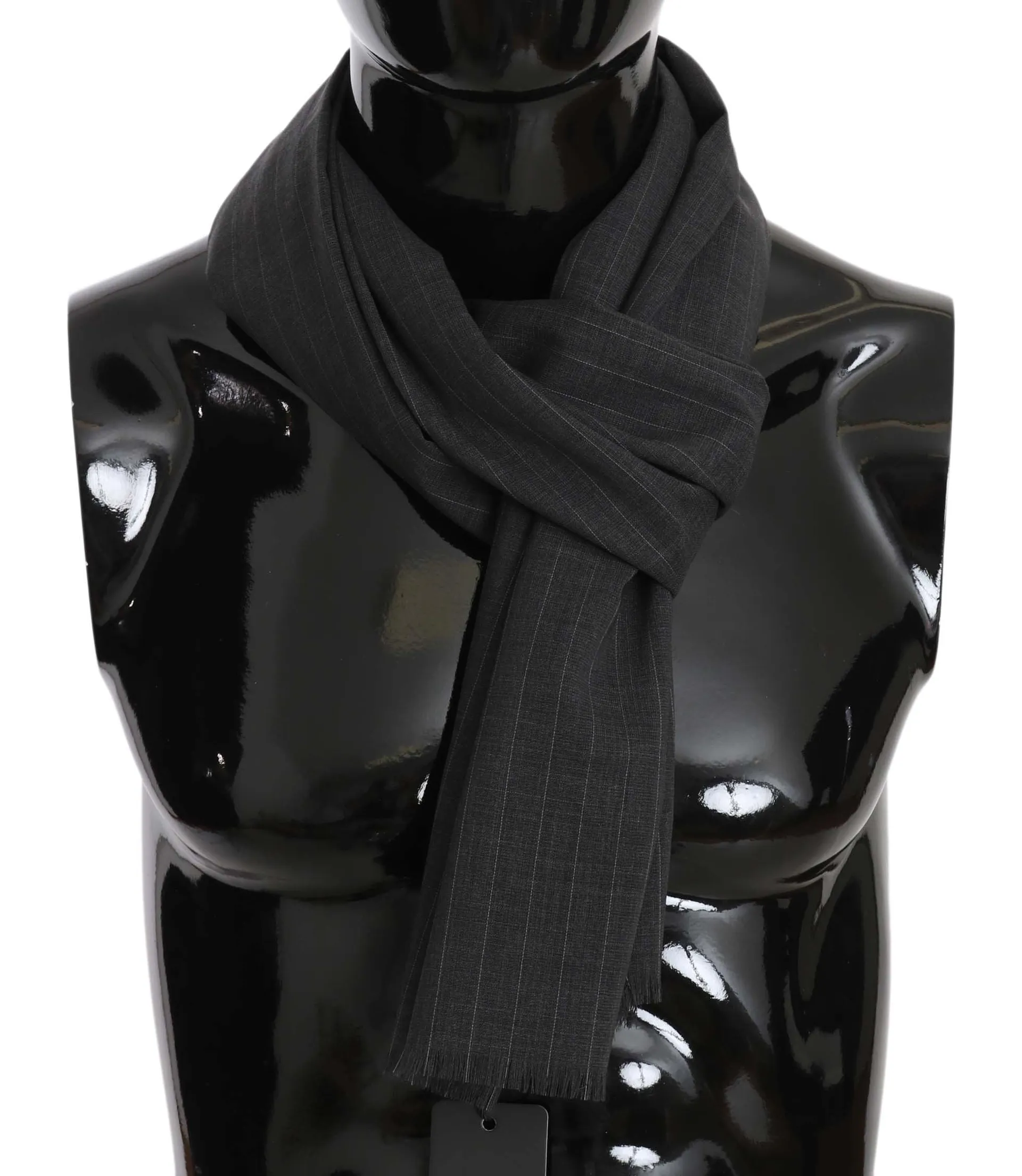 Gray Wool White Lining Mens Scarf