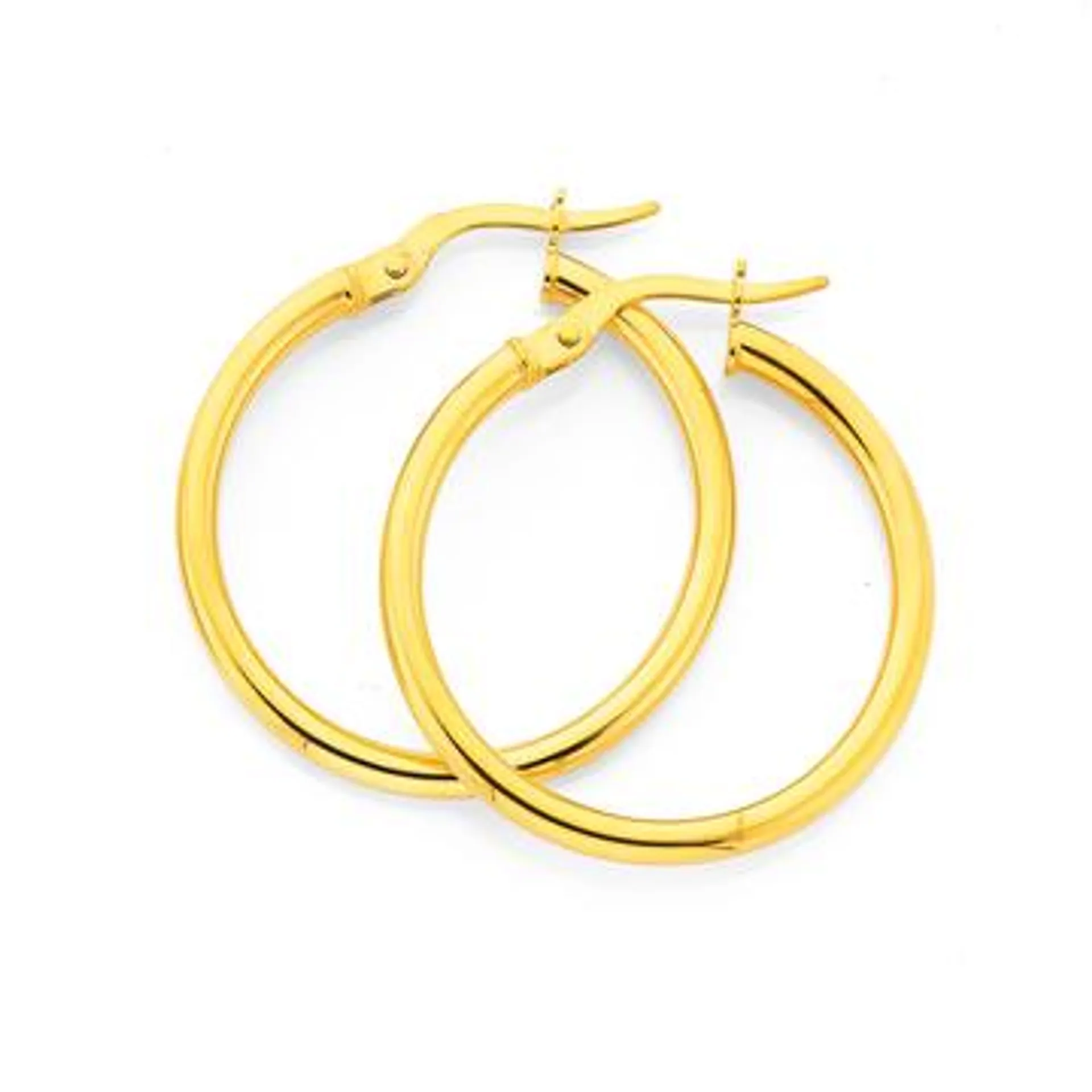 9ct 2x20mm Polished Hoop Earrings