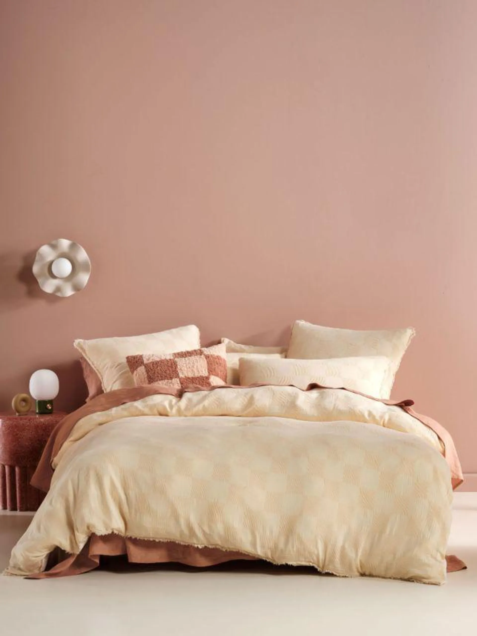 Capri Pale Peach Quilt Cover Set