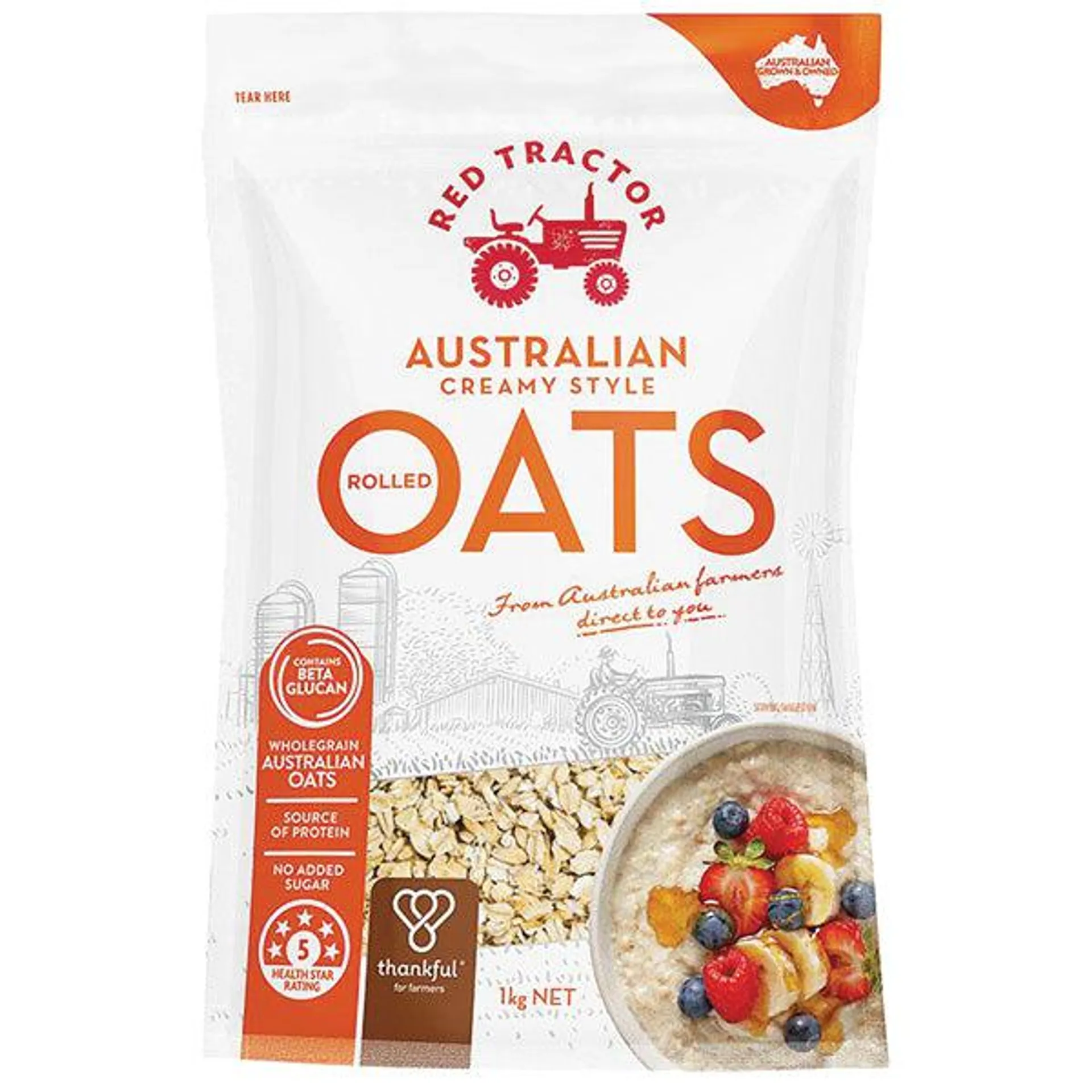 Red Tractor Australian Rolled Oats 1kg