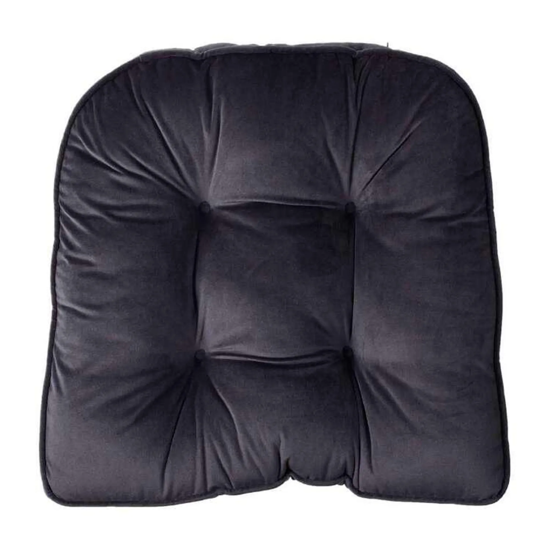 KOO Maddie Velvet Chair Pad Charcoal 45 x 41 x 7 cm