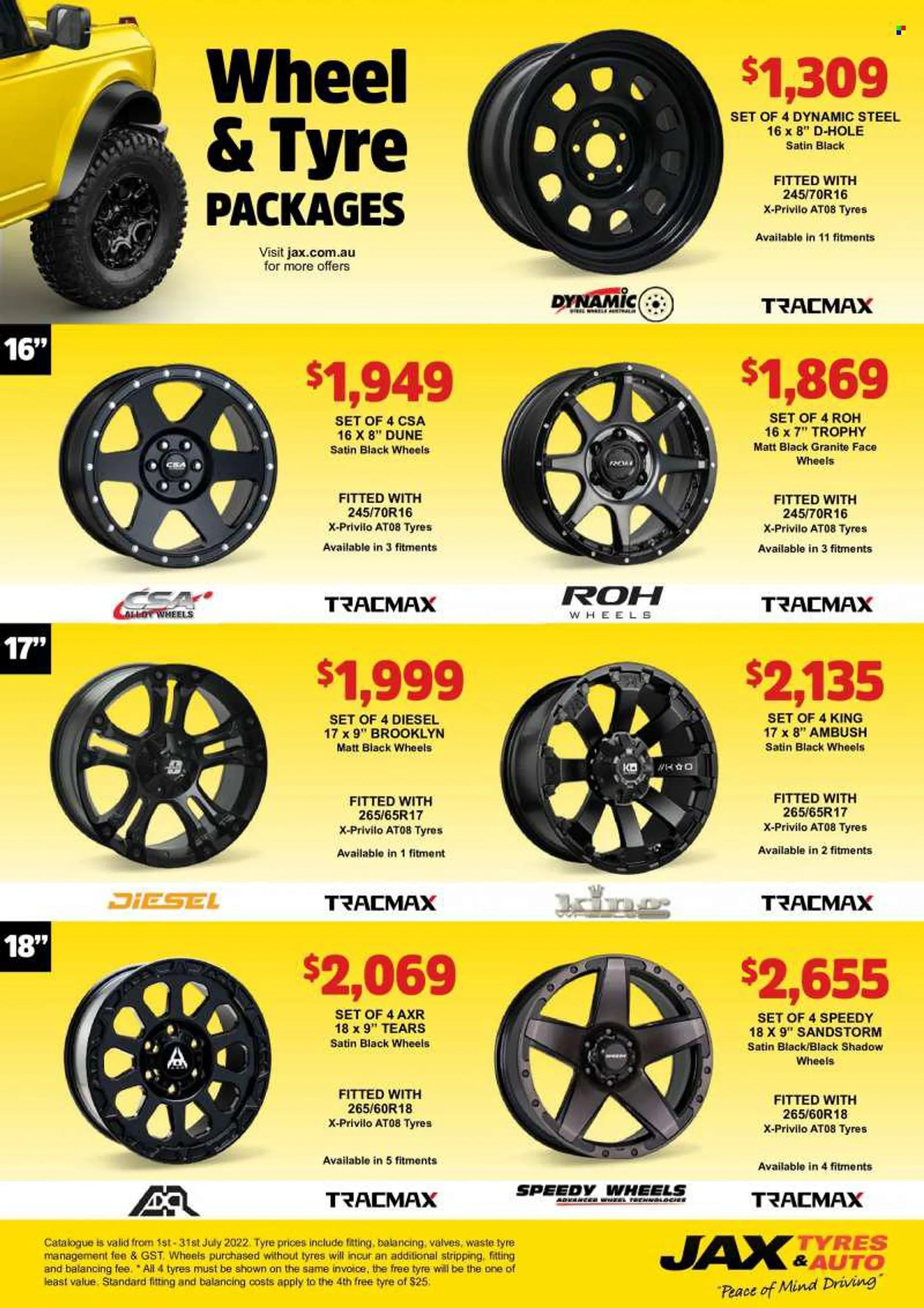 JAX Tyres Catalogue - 1 Jul 2022 - 31 Jul 2022 - Sales products - tires. Page 9.